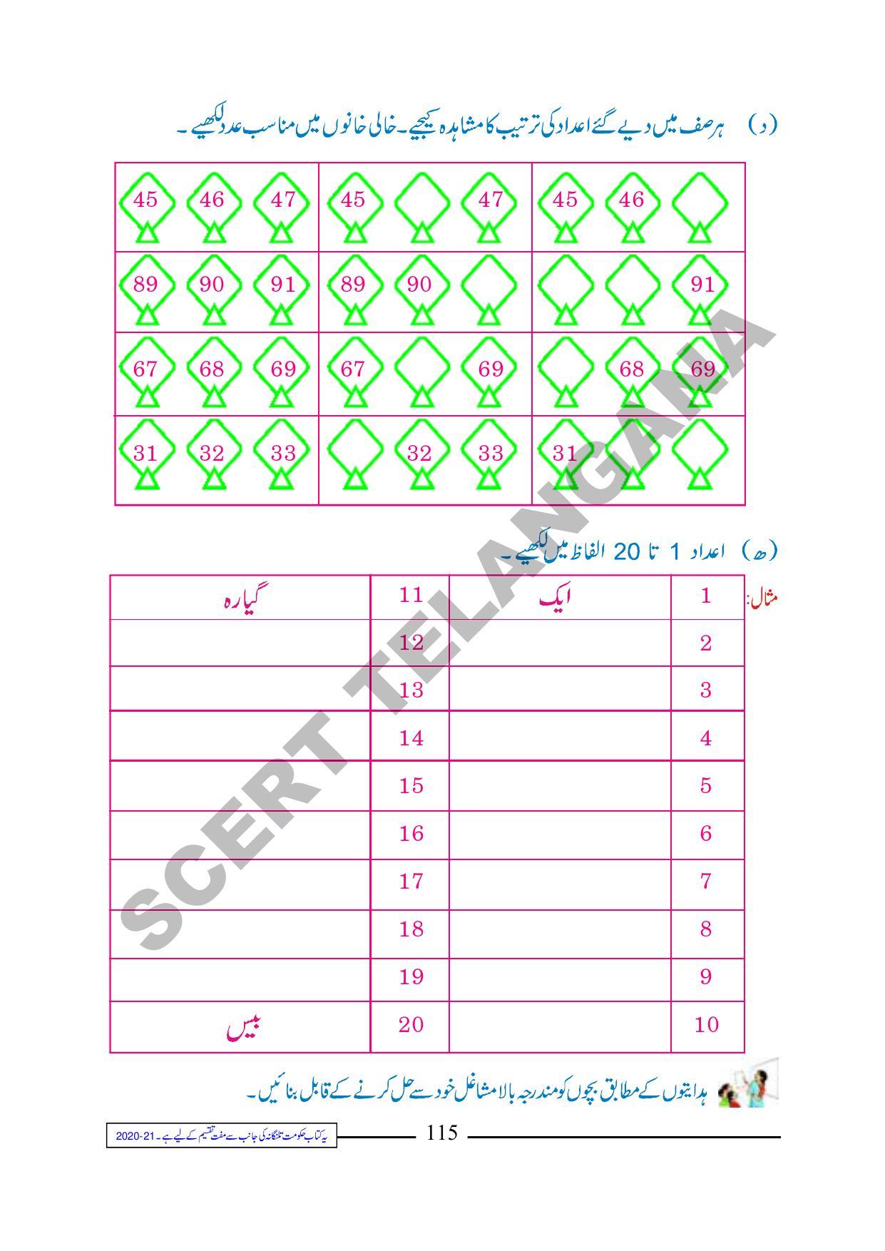 TS SCERT Class 1 Maths (Urdu Medium) Text Book - Page 127