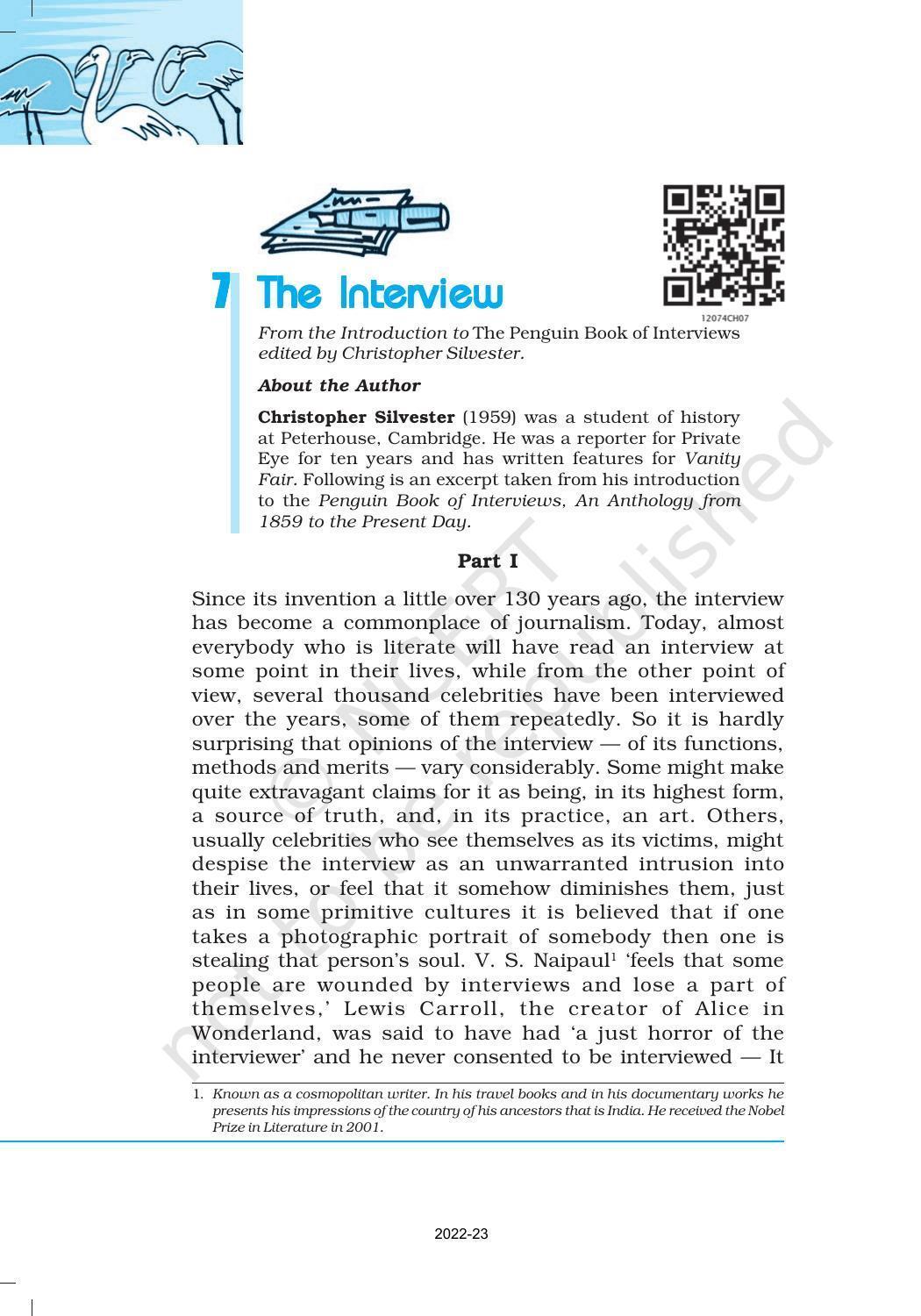 NCERT Book for Class 12 English Chapter 7 The Interview - Page 1