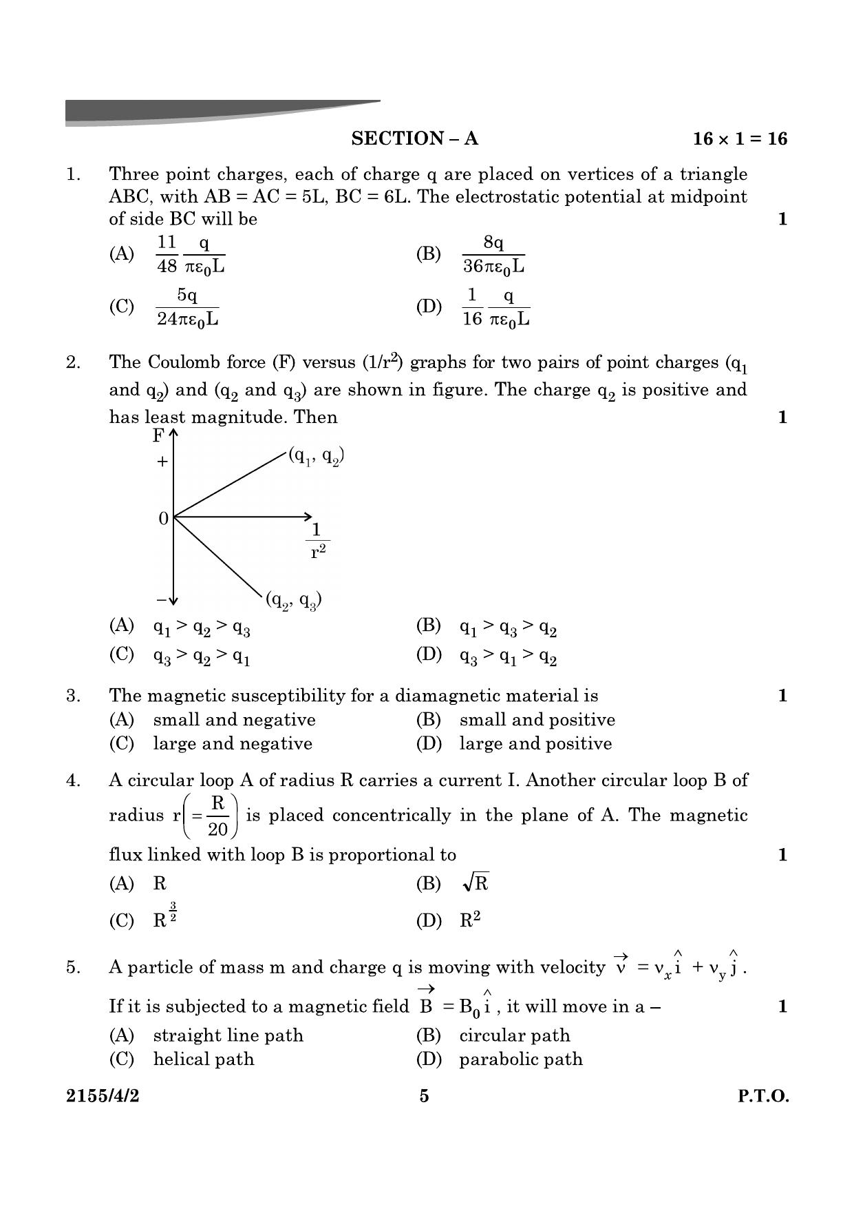 CBSE Class 12 55-4-2 Physics 2024 Question Paper - Page 5