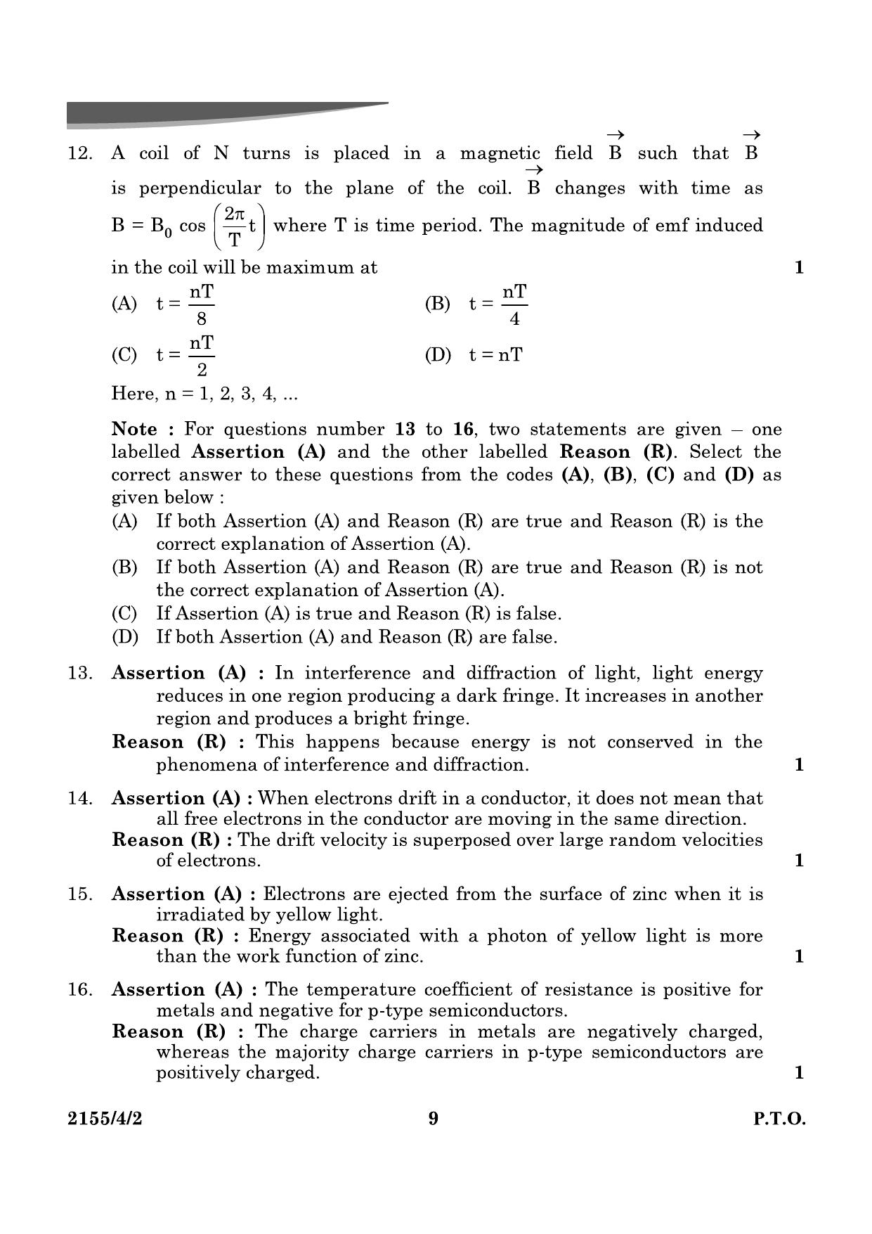 CBSE Class 12 55-4-2 Physics 2024 Question Paper - Page 9