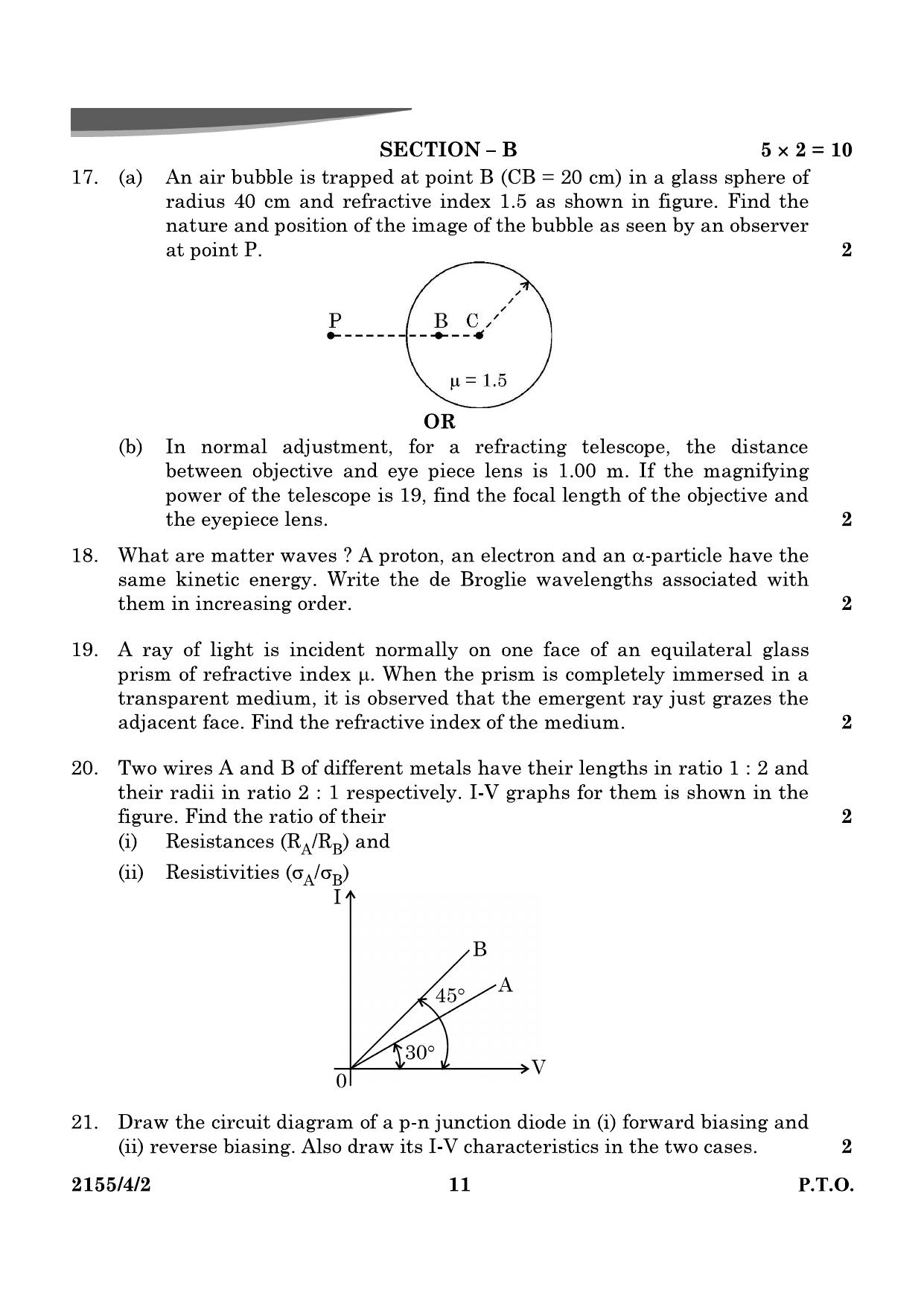 CBSE Class 12 55-4-2 Physics 2024 Question Paper - Page 11