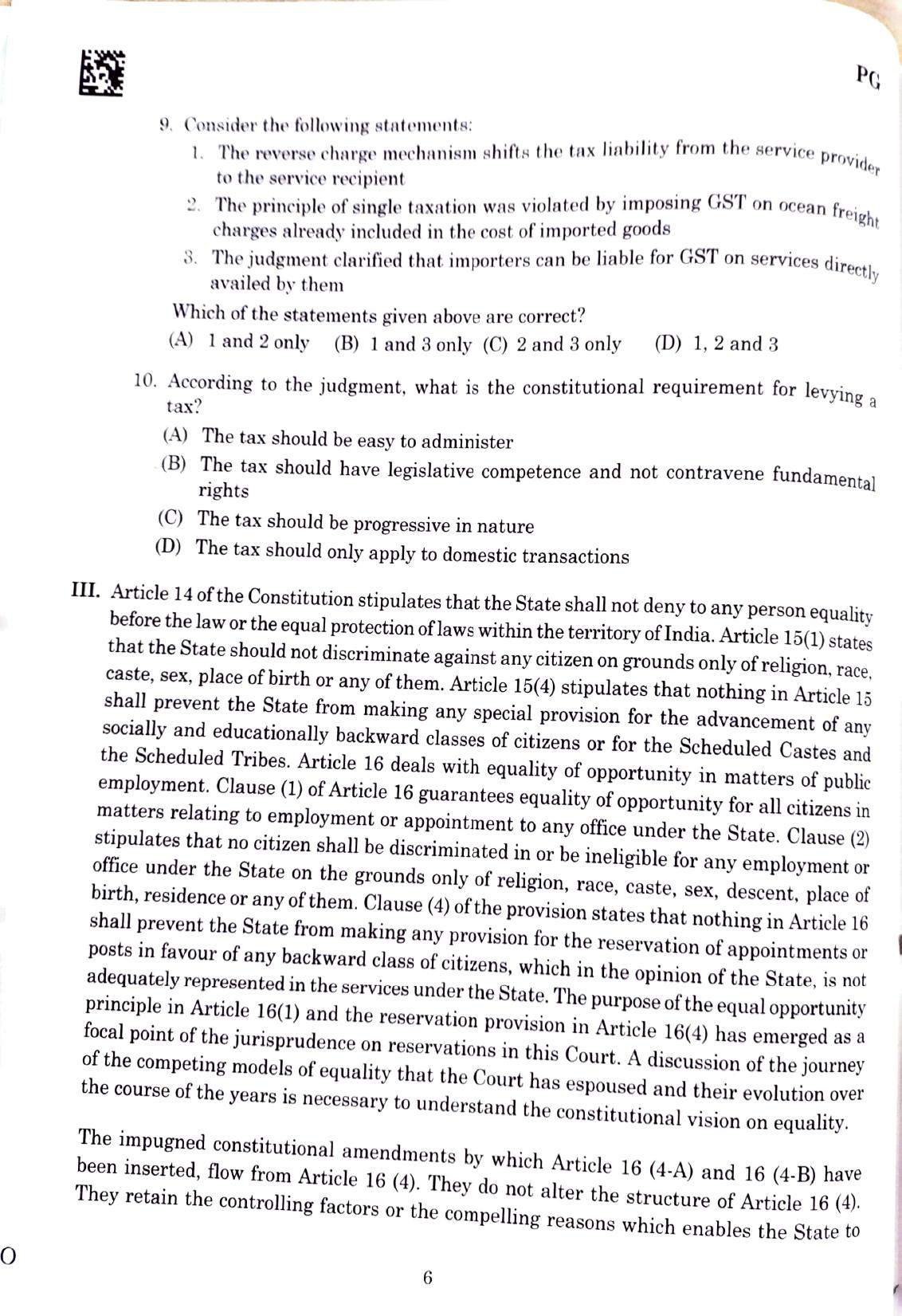 CLAT 2025 PG Question Paper - Page 4