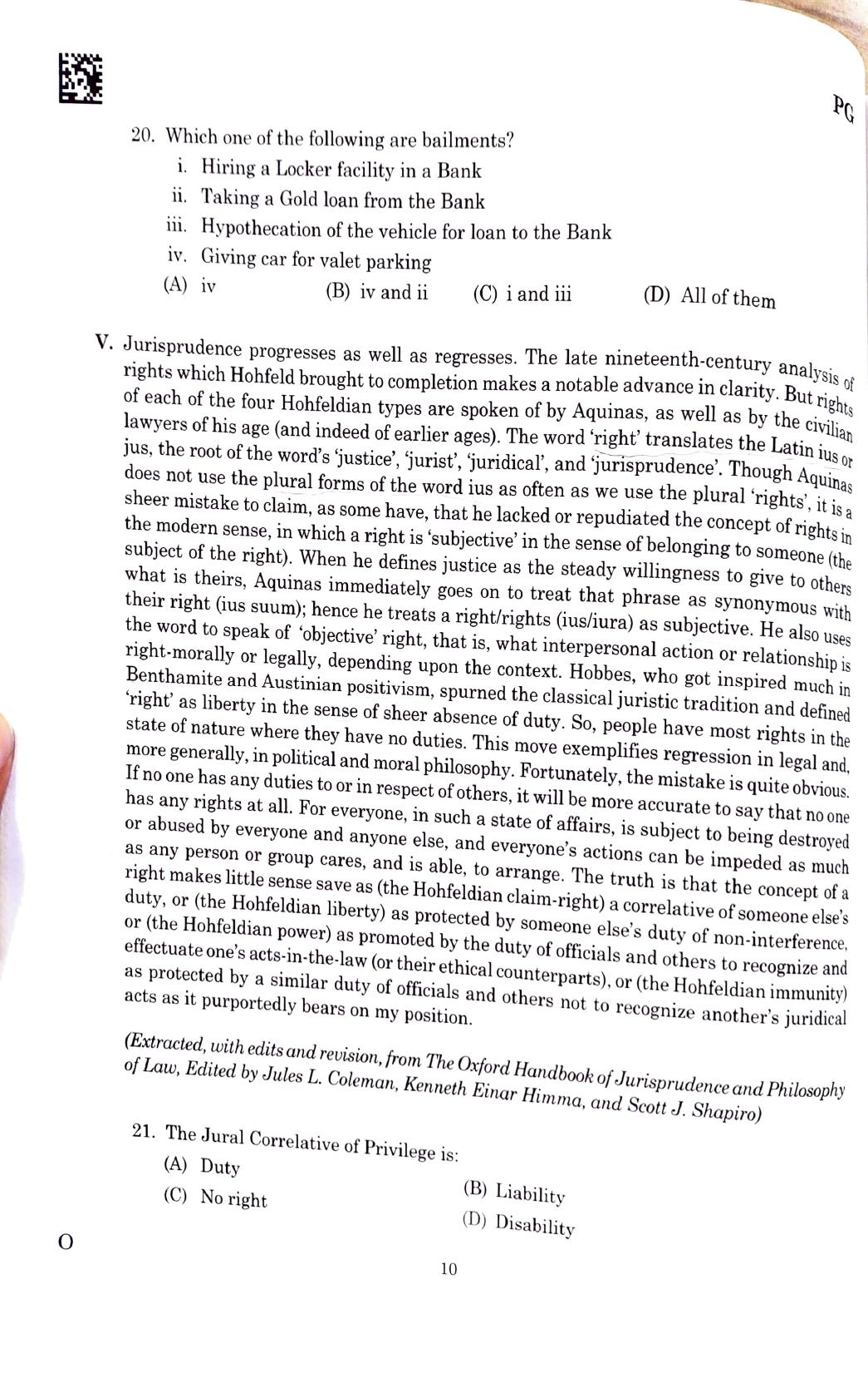 CLAT 2025 PG Question Paper - Page 8