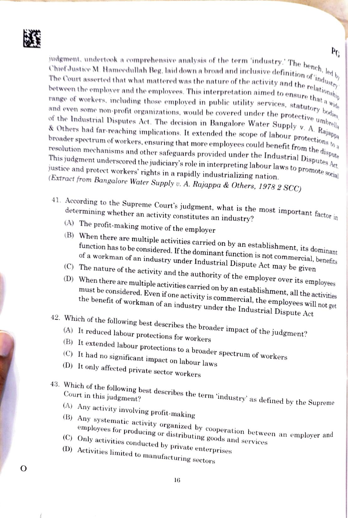 CLAT 2025 PG Question Paper - Page 14