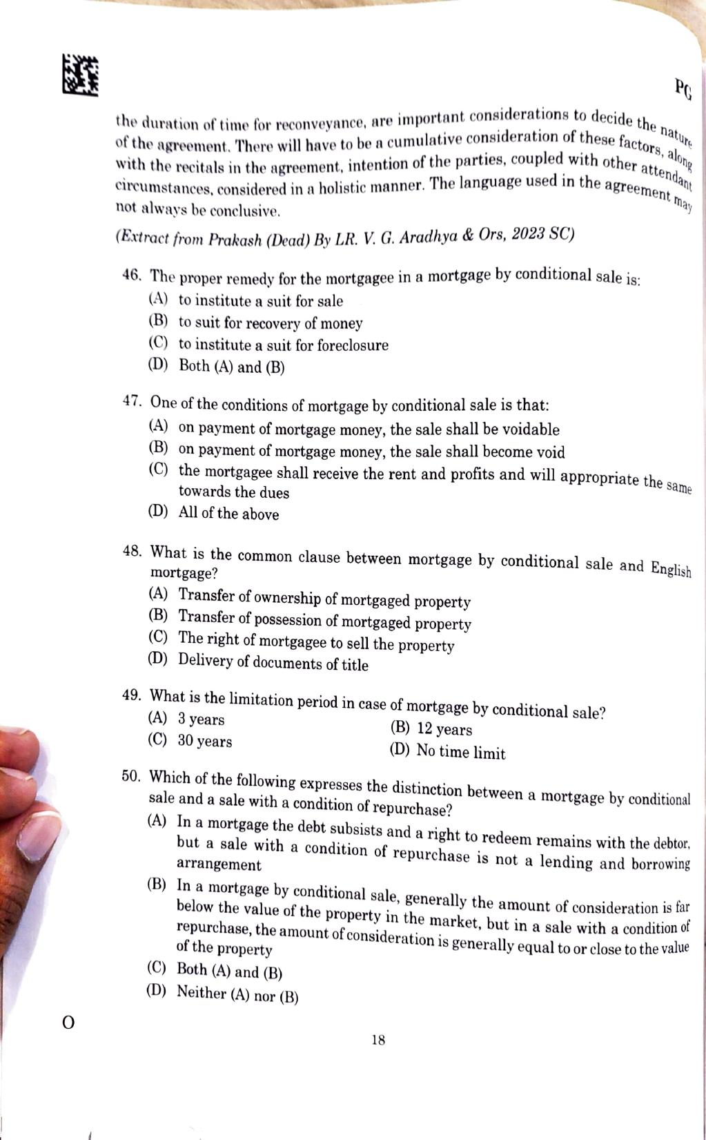 CLAT 2025 PG Question Paper - Page 16