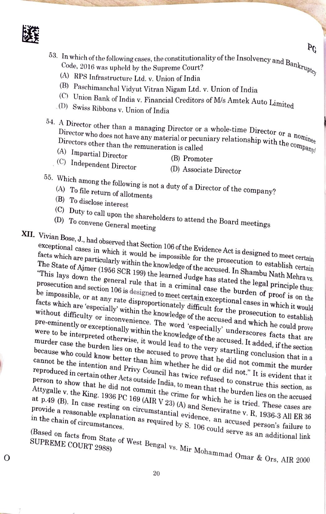 CLAT 2025 PG Question Paper - Page 18