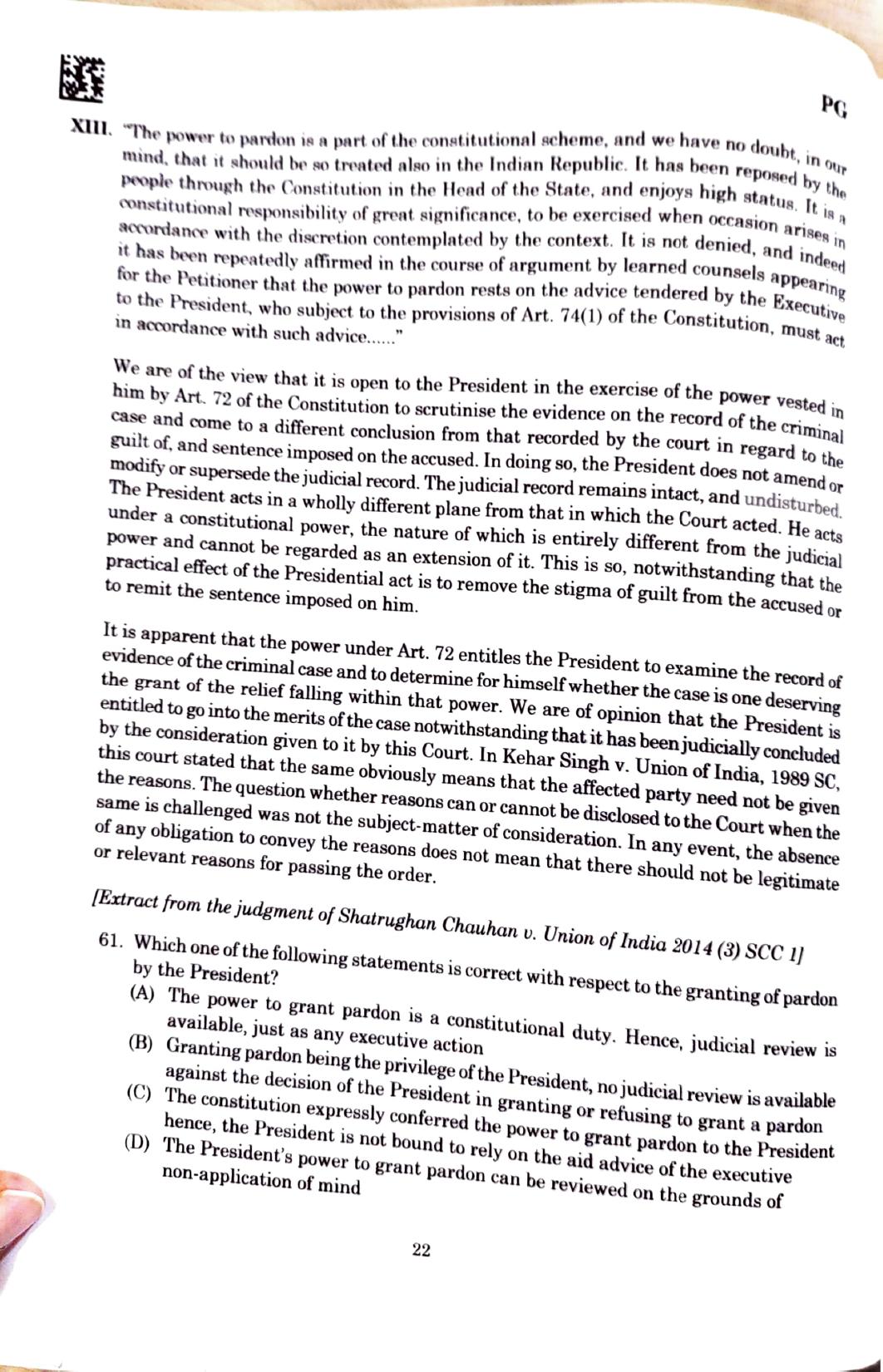CLAT 2025 PG Question Paper - Page 20