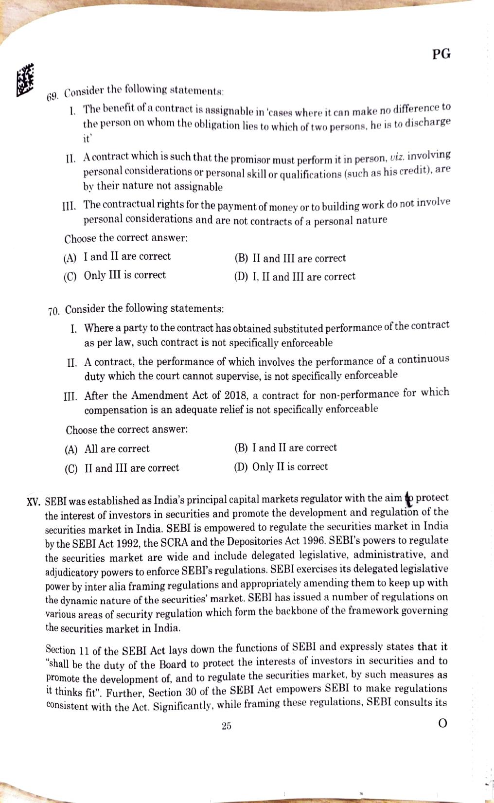 CLAT 2025 PG Question Paper - Page 23