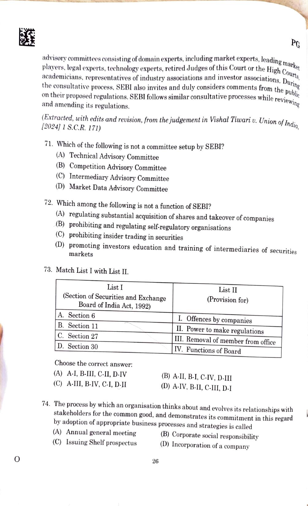 CLAT 2025 PG Question Paper - Page 24
