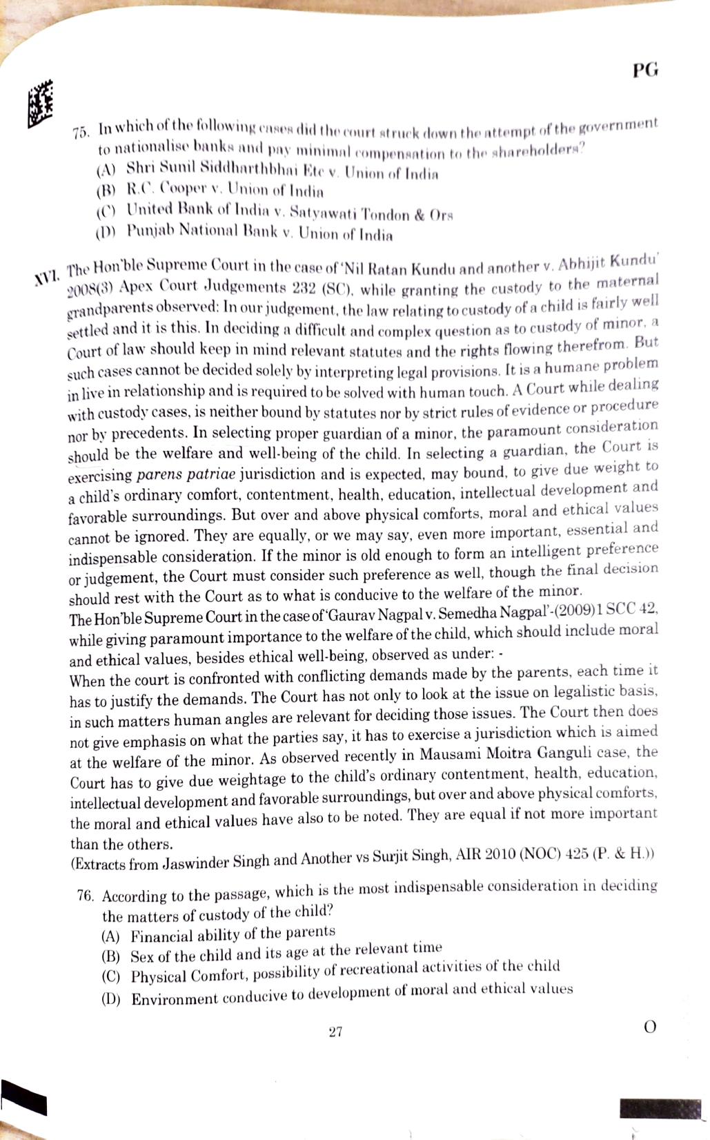 CLAT 2025 PG Question Paper - Page 25