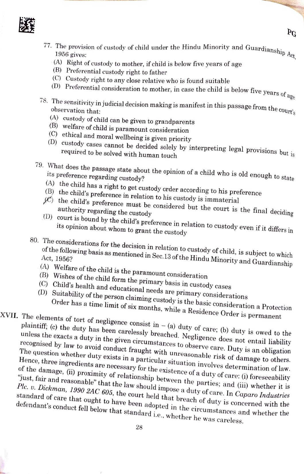 CLAT 2025 PG Question Paper - Page 26
