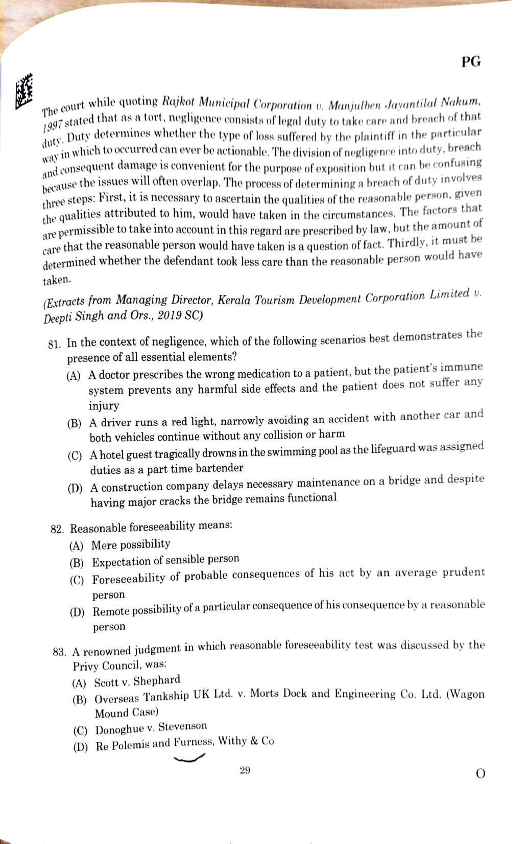 CLAT 2025 PG Question Paper - Page 27