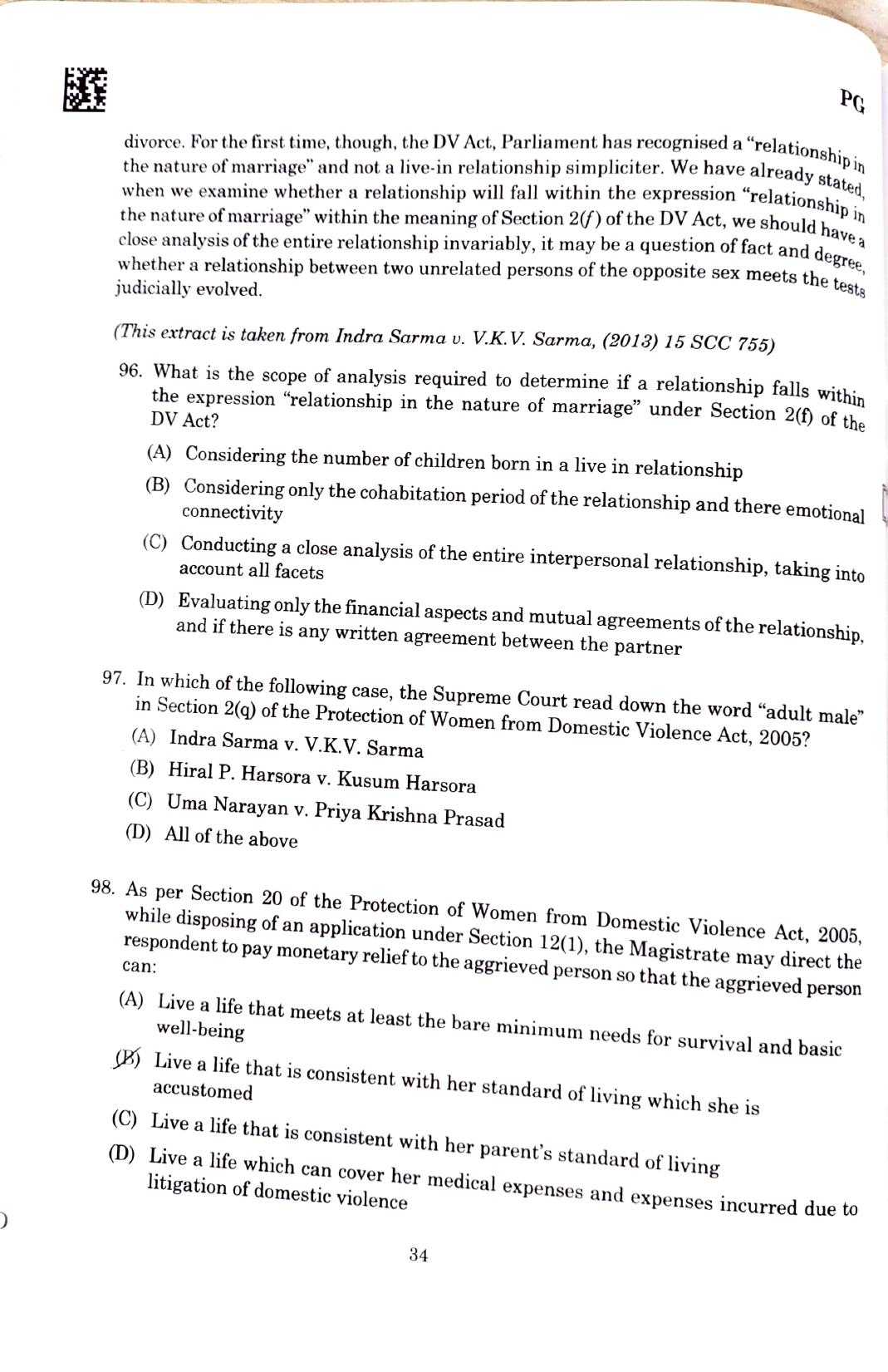 CLAT 2025 PG Question Paper - Page 32