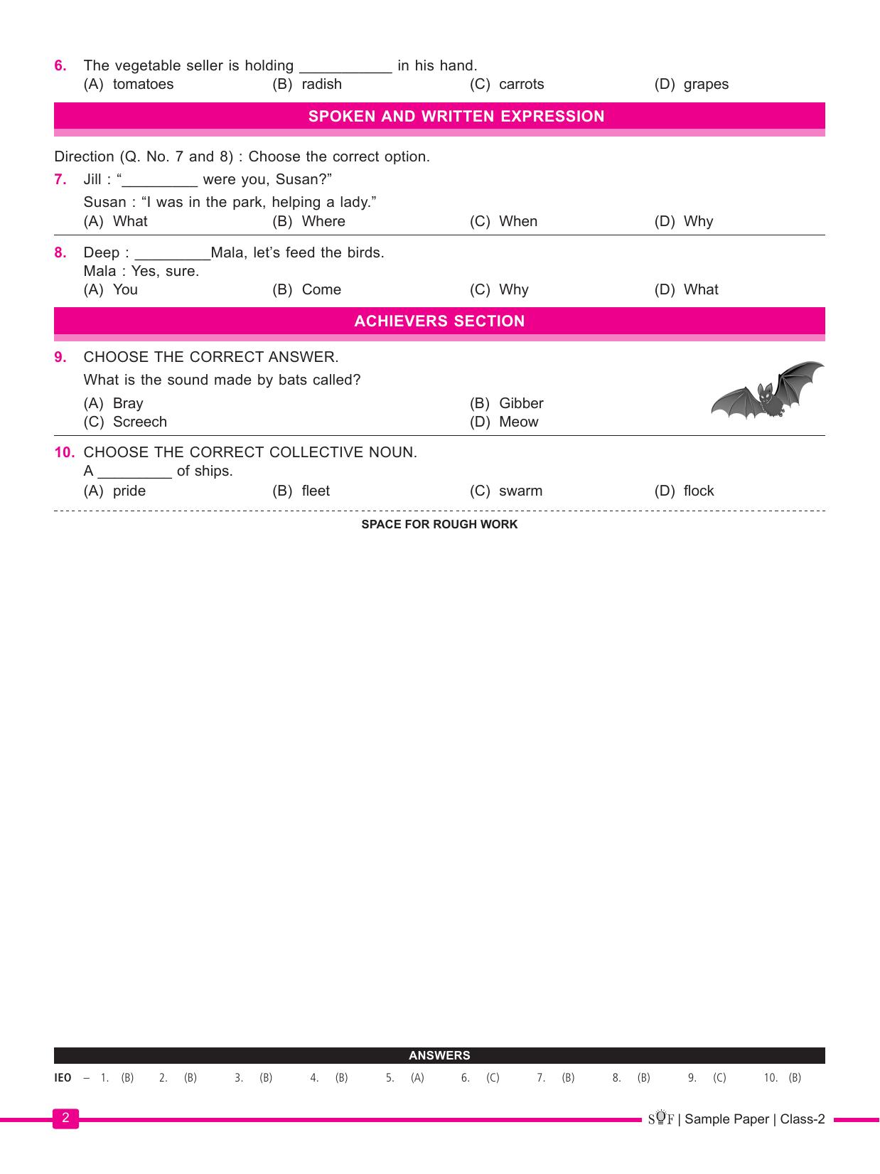 SOF IEO Class 2 (2023-2024) Sample Paper - Page 2