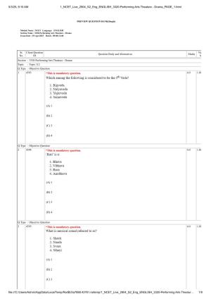 NCET 2025 Question Paper - Performing Arts Theatre - Dram