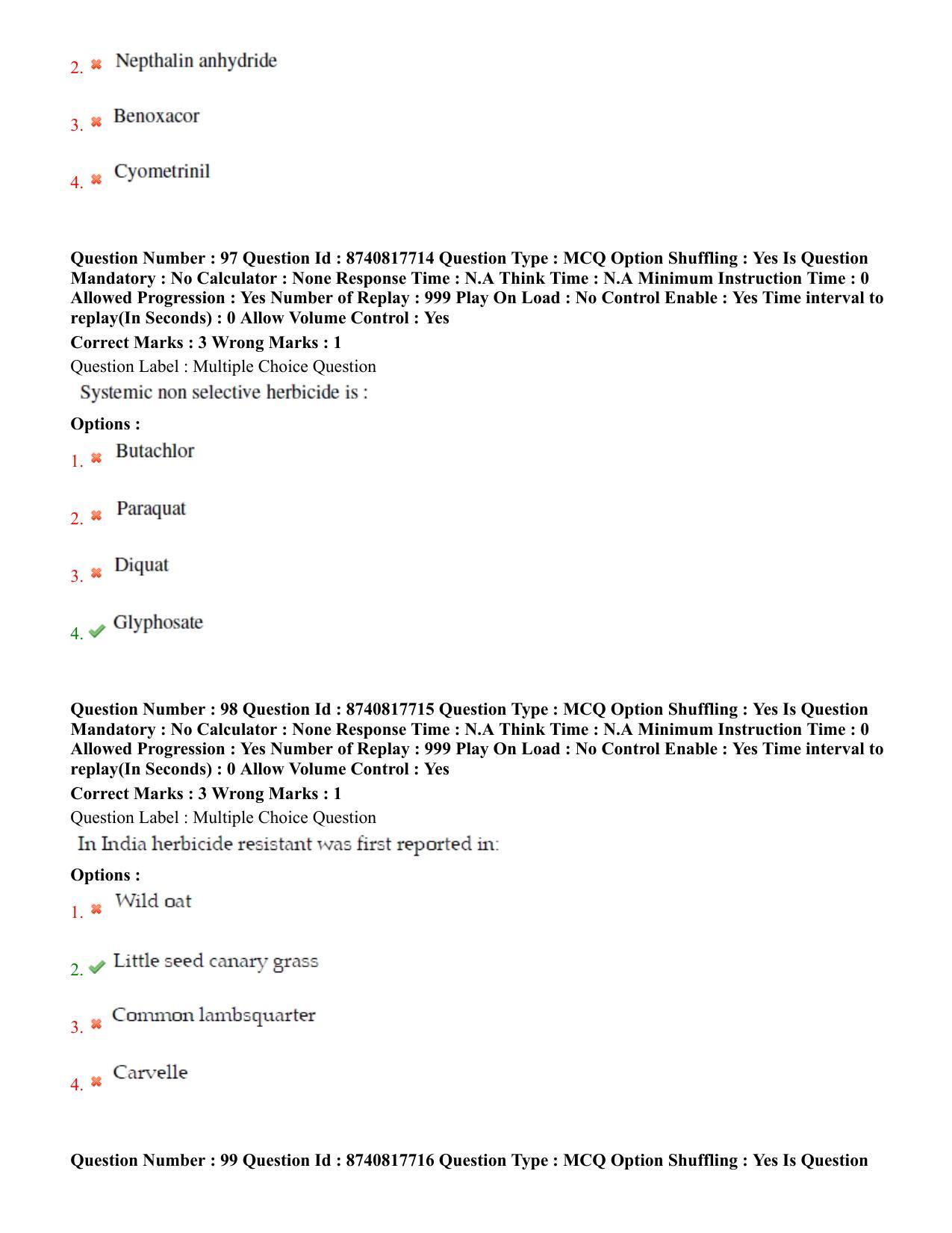 BHU RET Agronomy 2020 Question Pape - Page 51