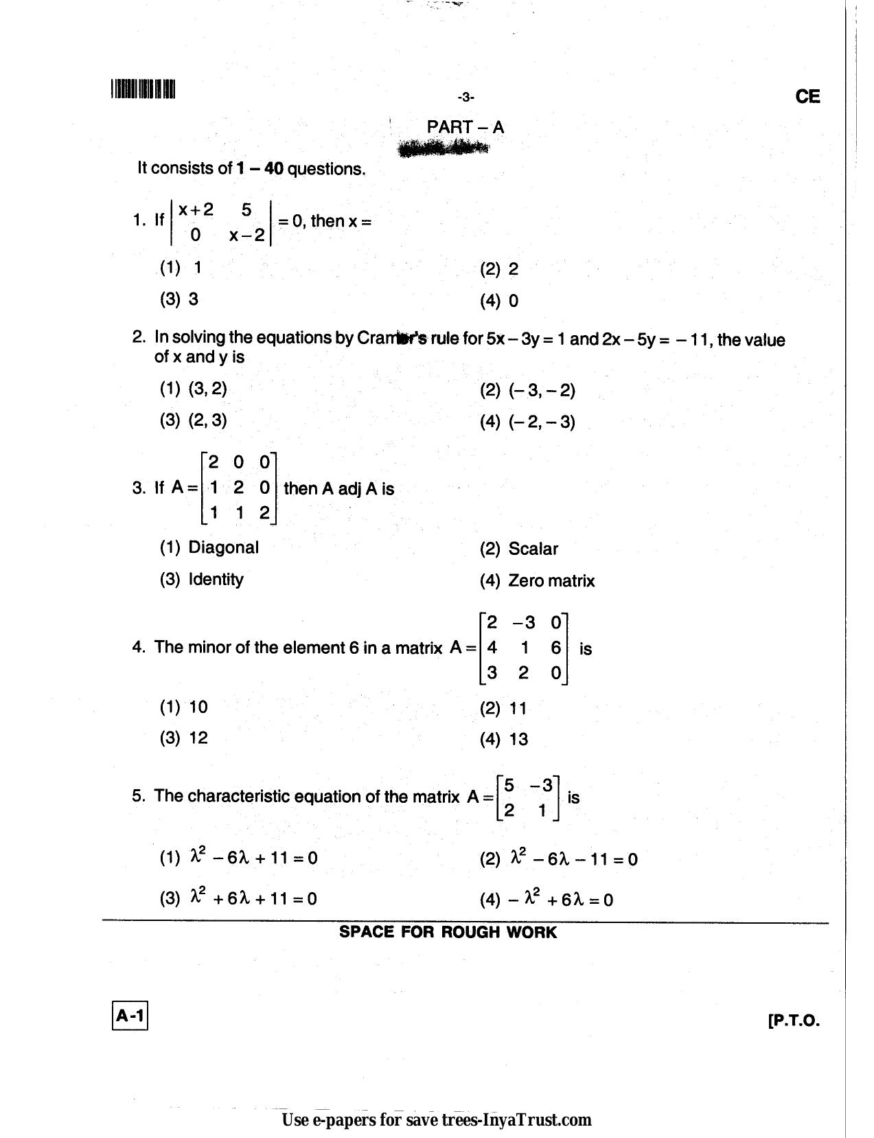 Karnataka Diploma CET- 2013 Civil Engineering Question Paper - Page 3