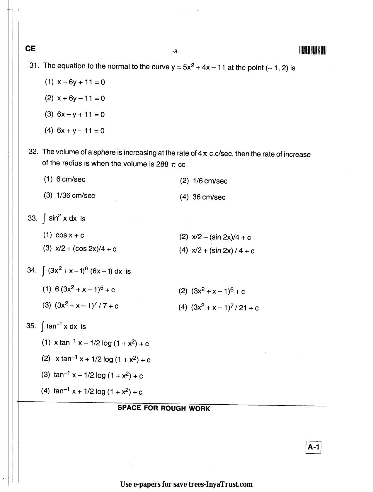 Karnataka Diploma CET- 2013 Civil Engineering Question Paper - Page 8