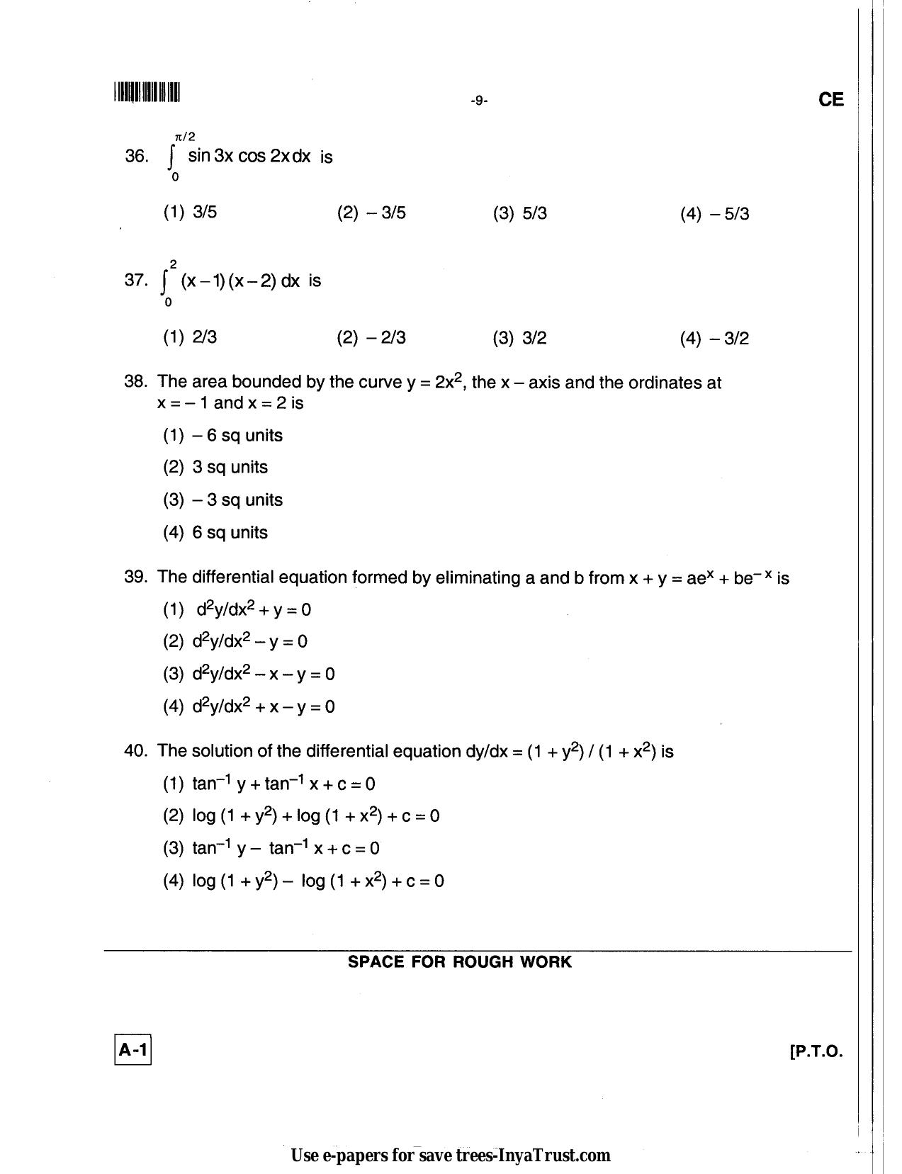 Karnataka Diploma CET- 2013 Civil Engineering Question Paper - Page 9