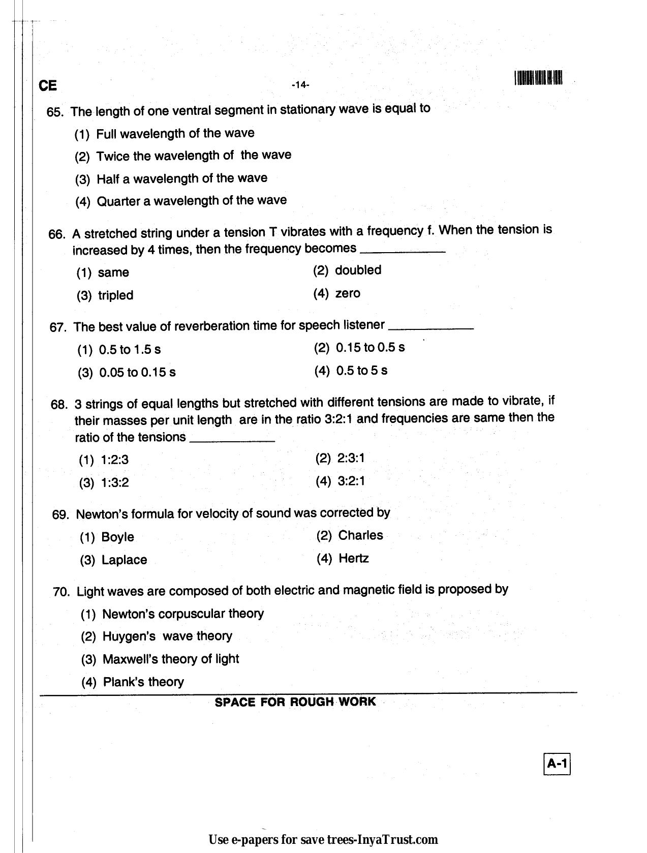 Karnataka Diploma CET- 2013 Civil Engineering Question Paper - Page 14