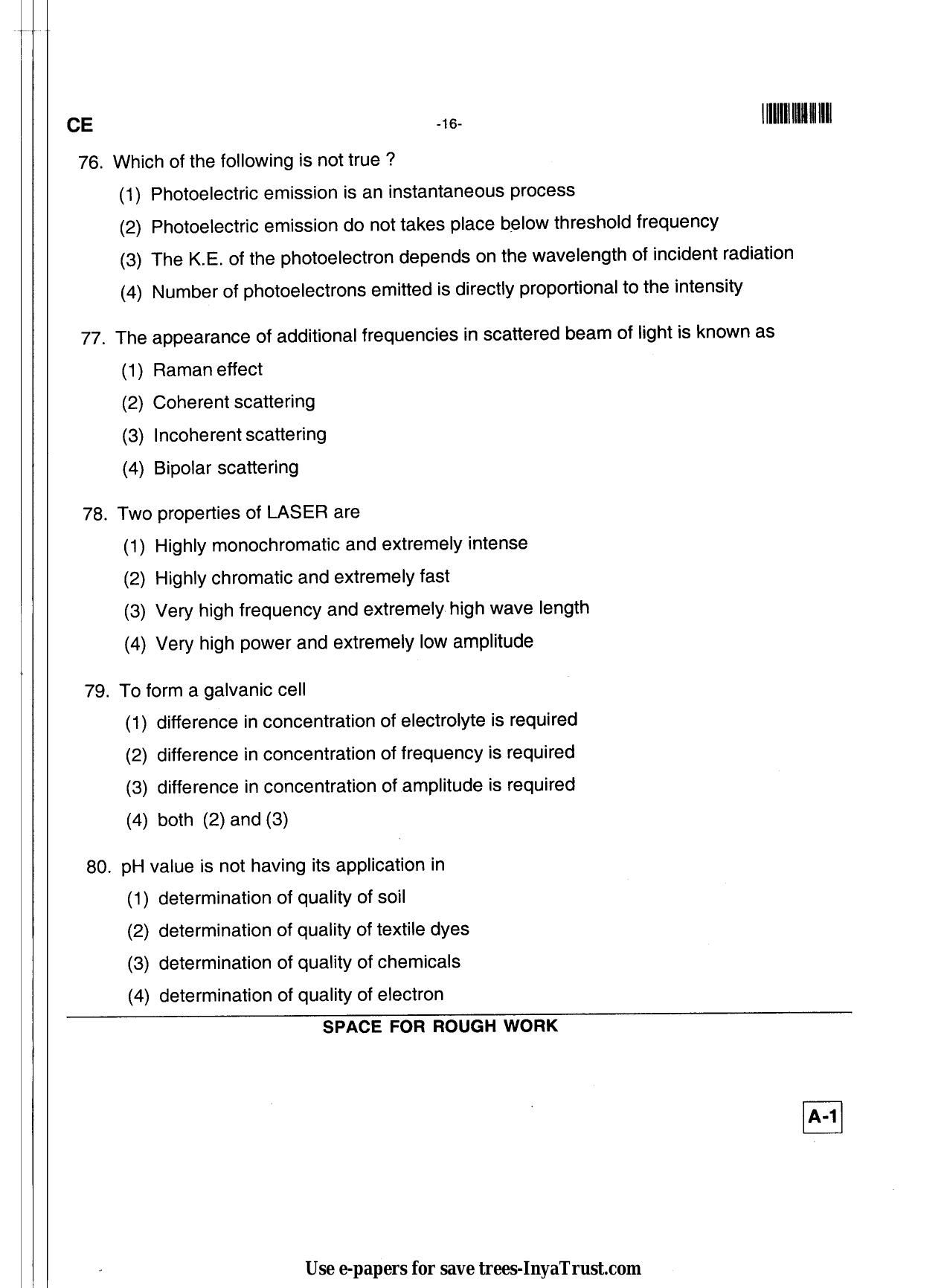 Karnataka Diploma CET- 2013 Civil Engineering Question Paper - Page 16