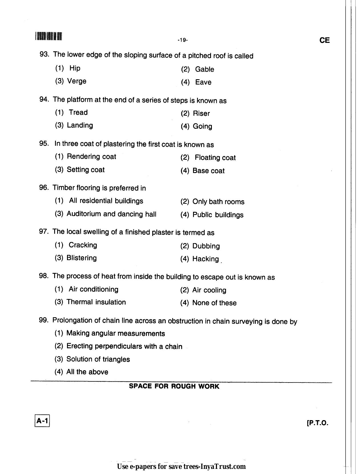 Karnataka Diploma CET- 2013 Civil Engineering Question Paper - Page 19