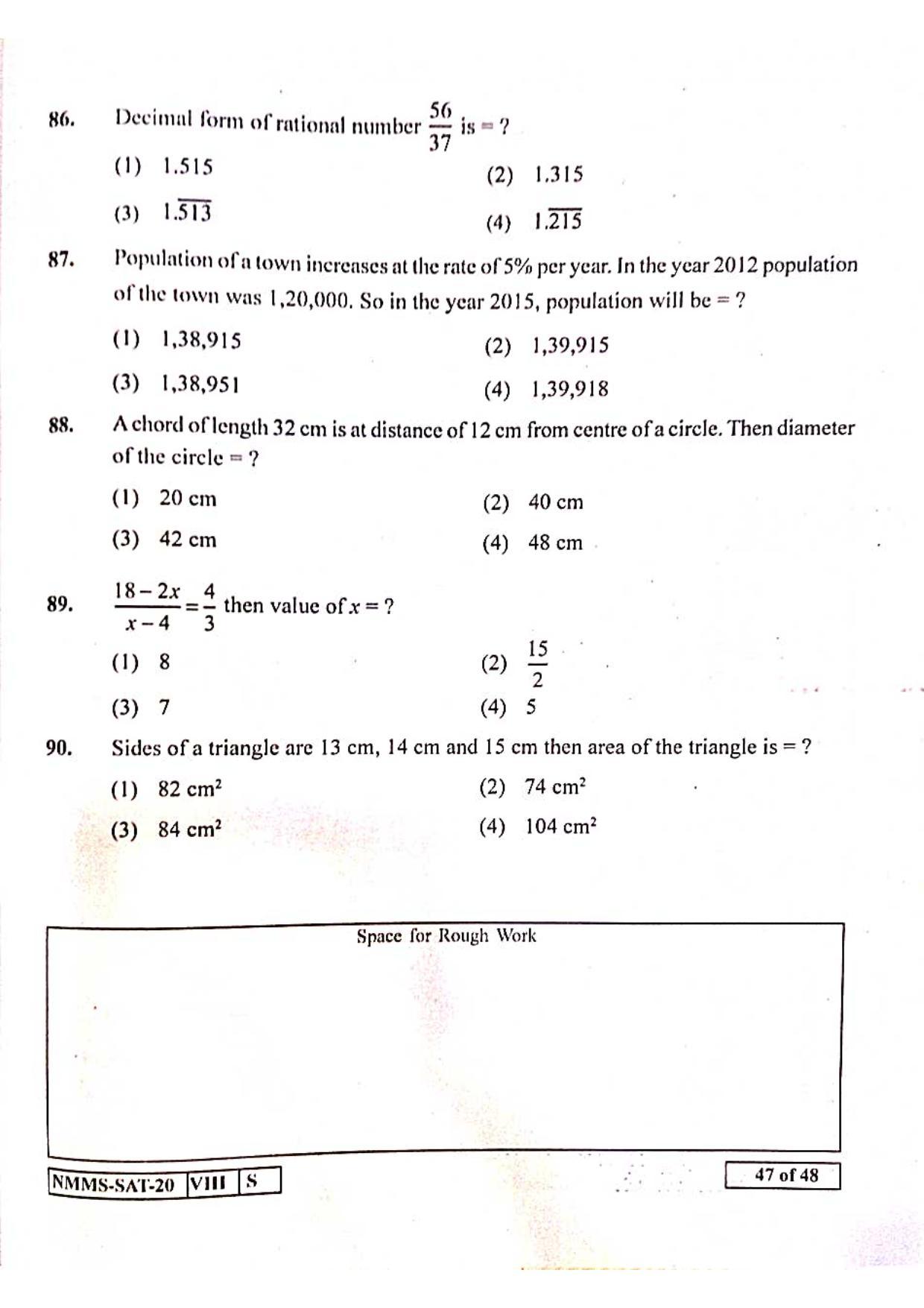 SAT MARATHI 2020-21 Class 8 Maharashtra NMMS Question Papers - Page 47