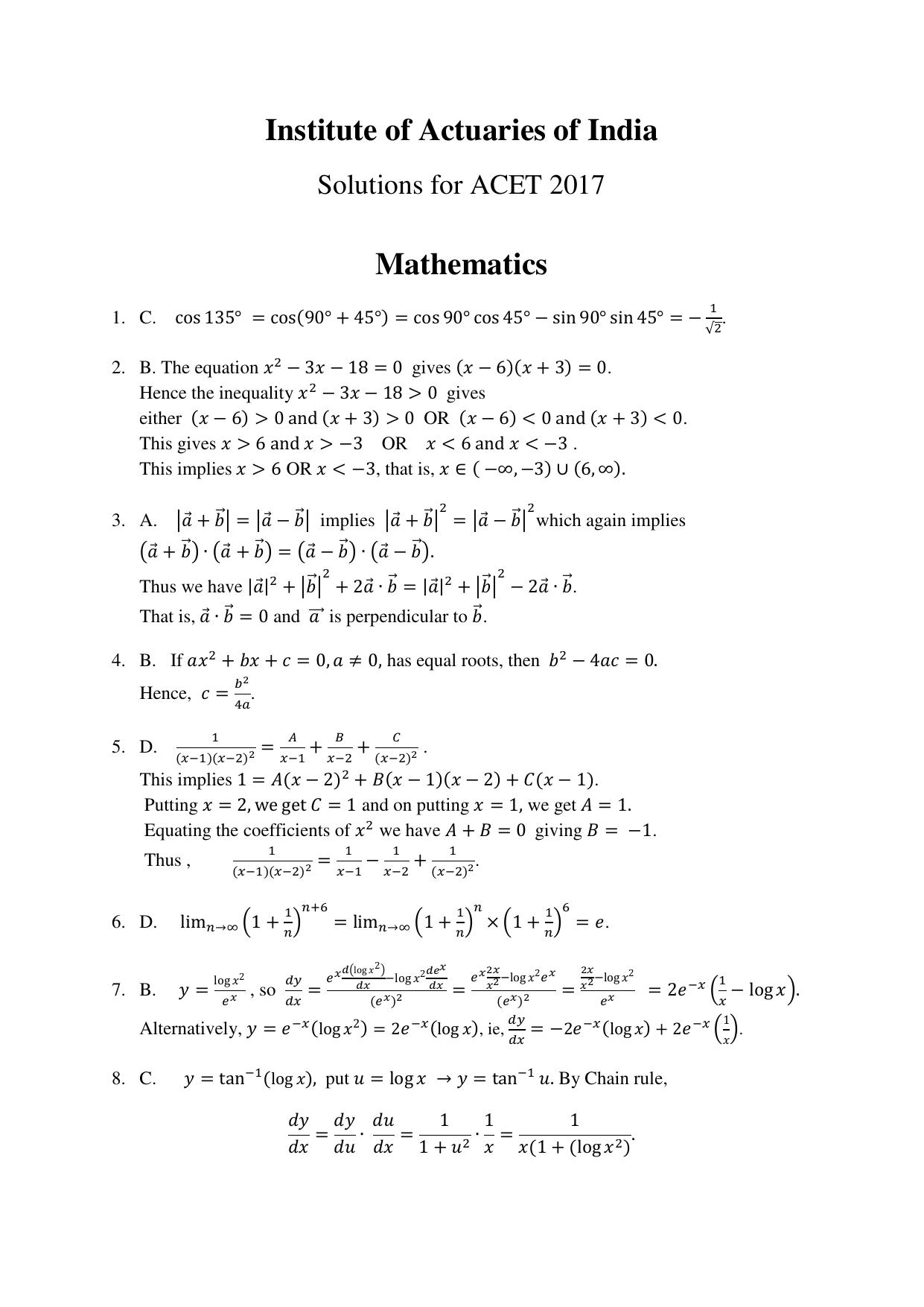 ACET  April 2017 Solution - Page 1