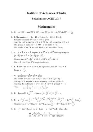 ACET  April 2017 Solution
