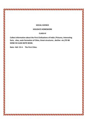 CBSE Worksheets for Class 6 Social Science First Civilizations of India Assignment