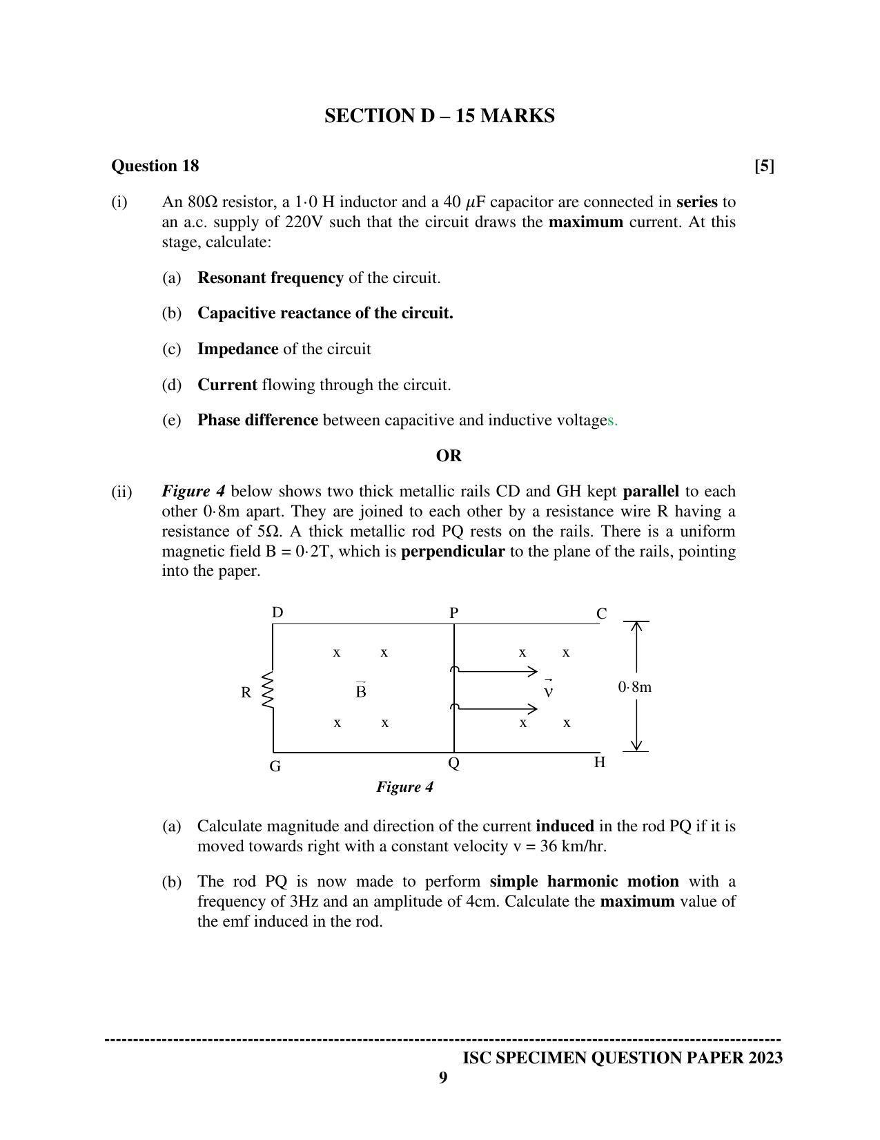 ISC Class 12 Physics Paper 1 Sample Paper 2023 - Page 9