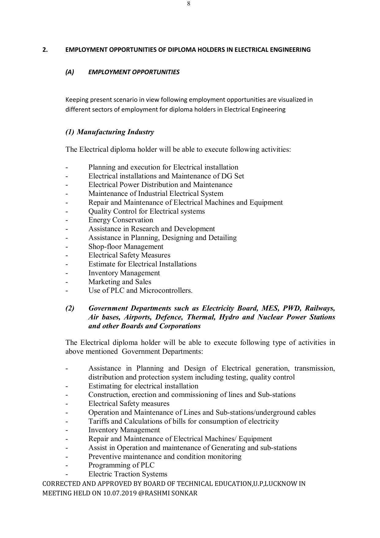 EFFECTIVE FROM JULY 2019-20 - SIX SEMESTER DIPLOMA COURSE IN ELECTRICAL ENGINEERING - Page 8