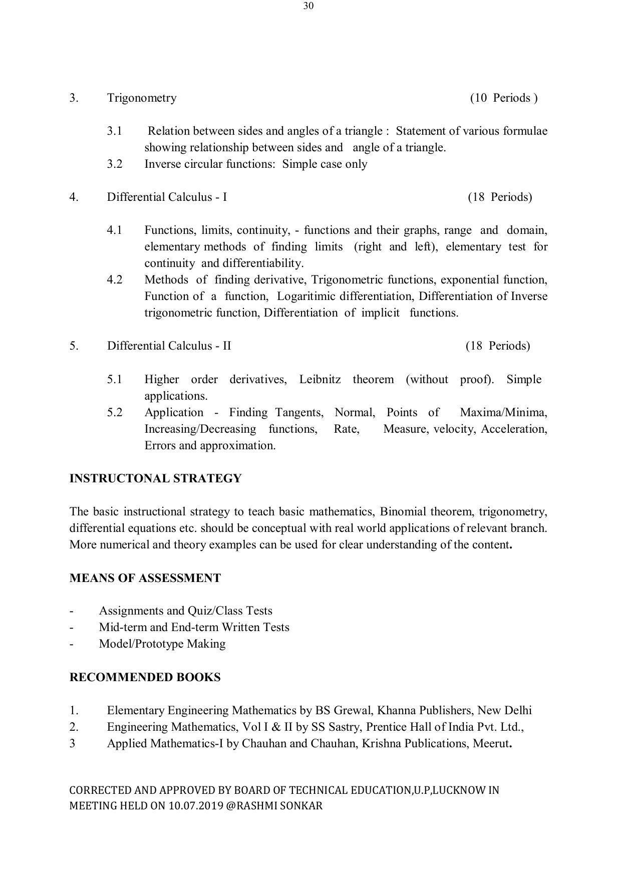 EFFECTIVE FROM JULY 2019-20 - SIX SEMESTER DIPLOMA COURSE IN ELECTRICAL ENGINEERING - Page 30