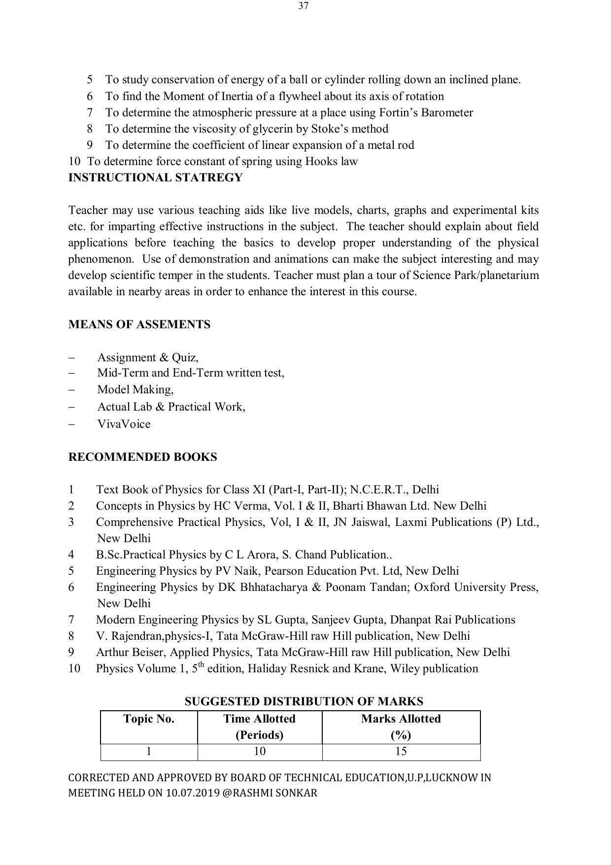EFFECTIVE FROM JULY 2019-20 - SIX SEMESTER DIPLOMA COURSE IN ELECTRICAL ENGINEERING - Page 37