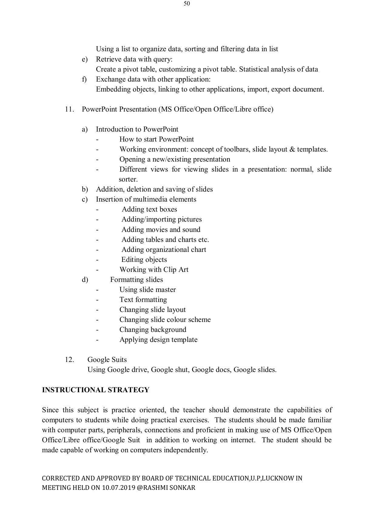 EFFECTIVE FROM JULY 2019-20 - SIX SEMESTER DIPLOMA COURSE IN ELECTRICAL ENGINEERING - Page 50