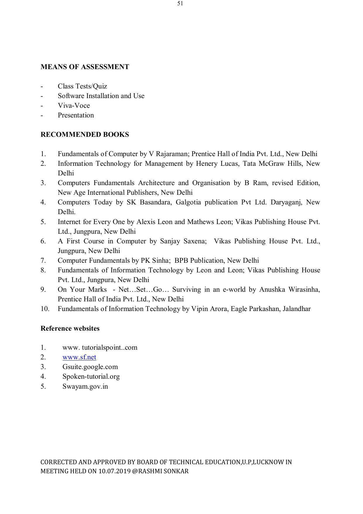 EFFECTIVE FROM JULY 2019-20 - SIX SEMESTER DIPLOMA COURSE IN ELECTRICAL ENGINEERING - Page 51