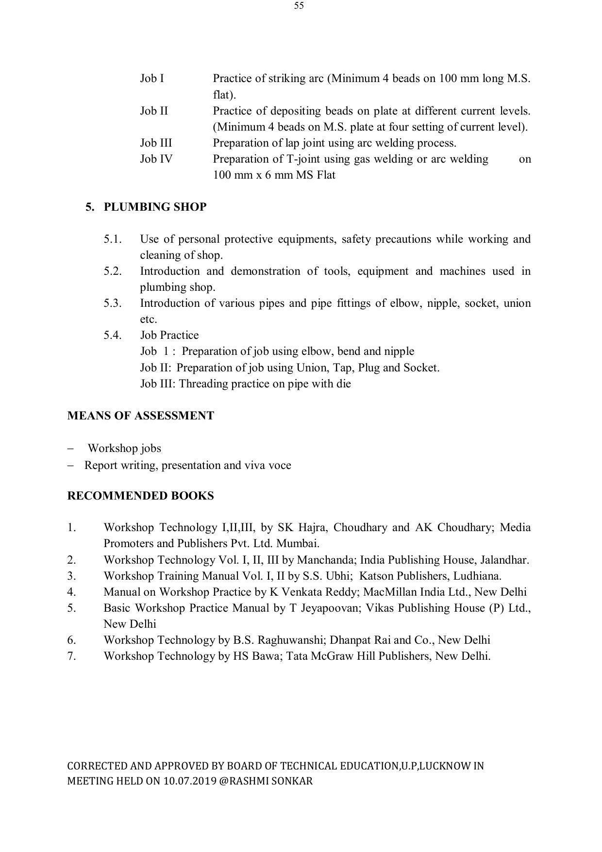 EFFECTIVE FROM JULY 2019-20 - SIX SEMESTER DIPLOMA COURSE IN ELECTRICAL ENGINEERING - Page 55