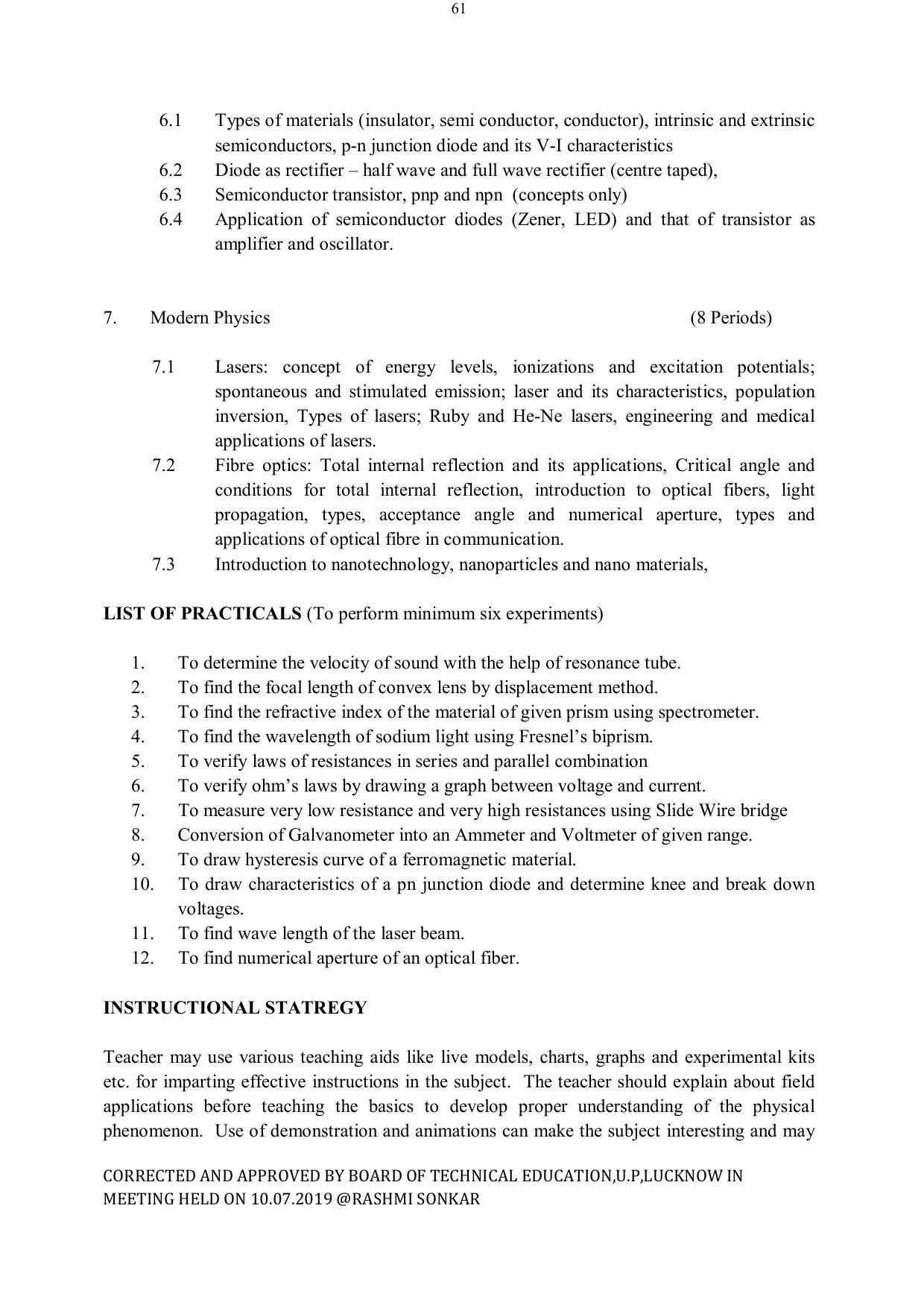 EFFECTIVE FROM JULY 2019-20 - SIX SEMESTER DIPLOMA COURSE IN ELECTRICAL ENGINEERING - Page 61