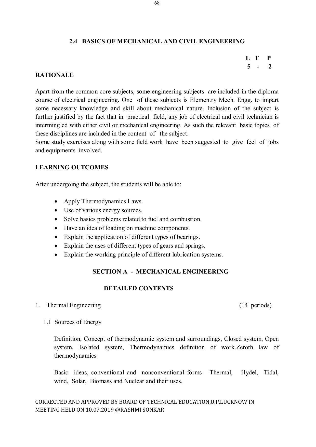 EFFECTIVE FROM JULY 2019-20 - SIX SEMESTER DIPLOMA COURSE IN ELECTRICAL ENGINEERING - Page 68