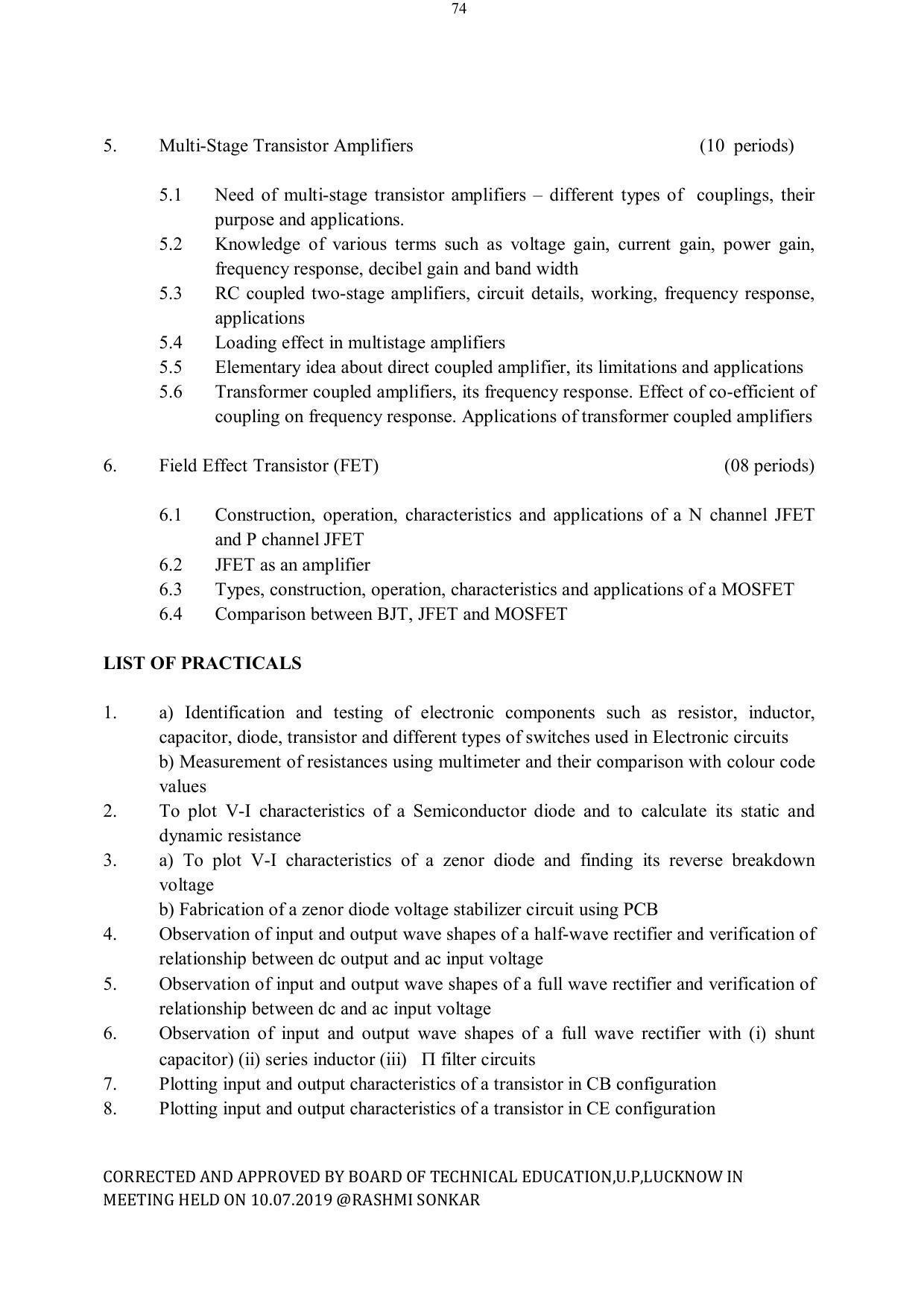 EFFECTIVE FROM JULY 2019-20 - SIX SEMESTER DIPLOMA COURSE IN ELECTRICAL ENGINEERING - Page 74