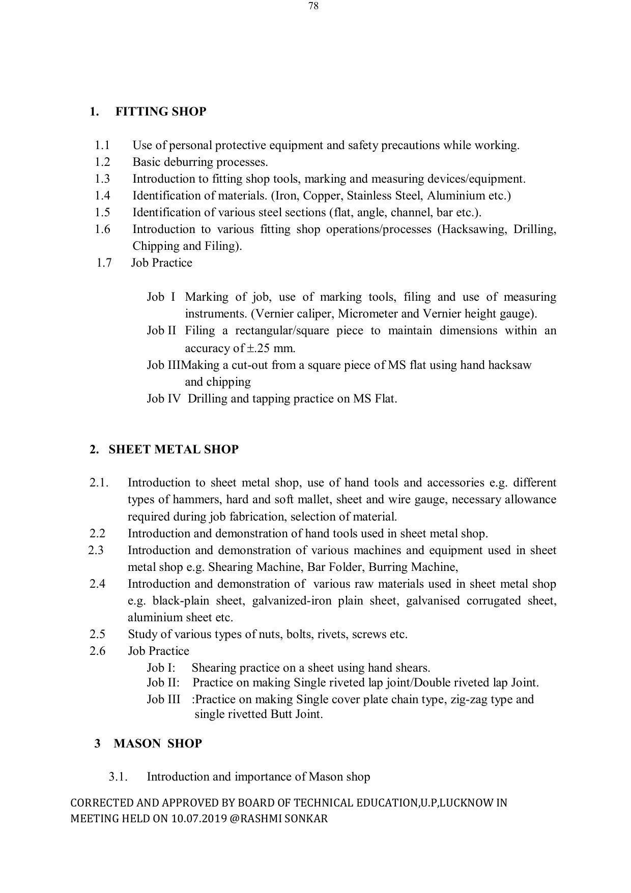 EFFECTIVE FROM JULY 2019-20 - SIX SEMESTER DIPLOMA COURSE IN ELECTRICAL ENGINEERING - Page 78