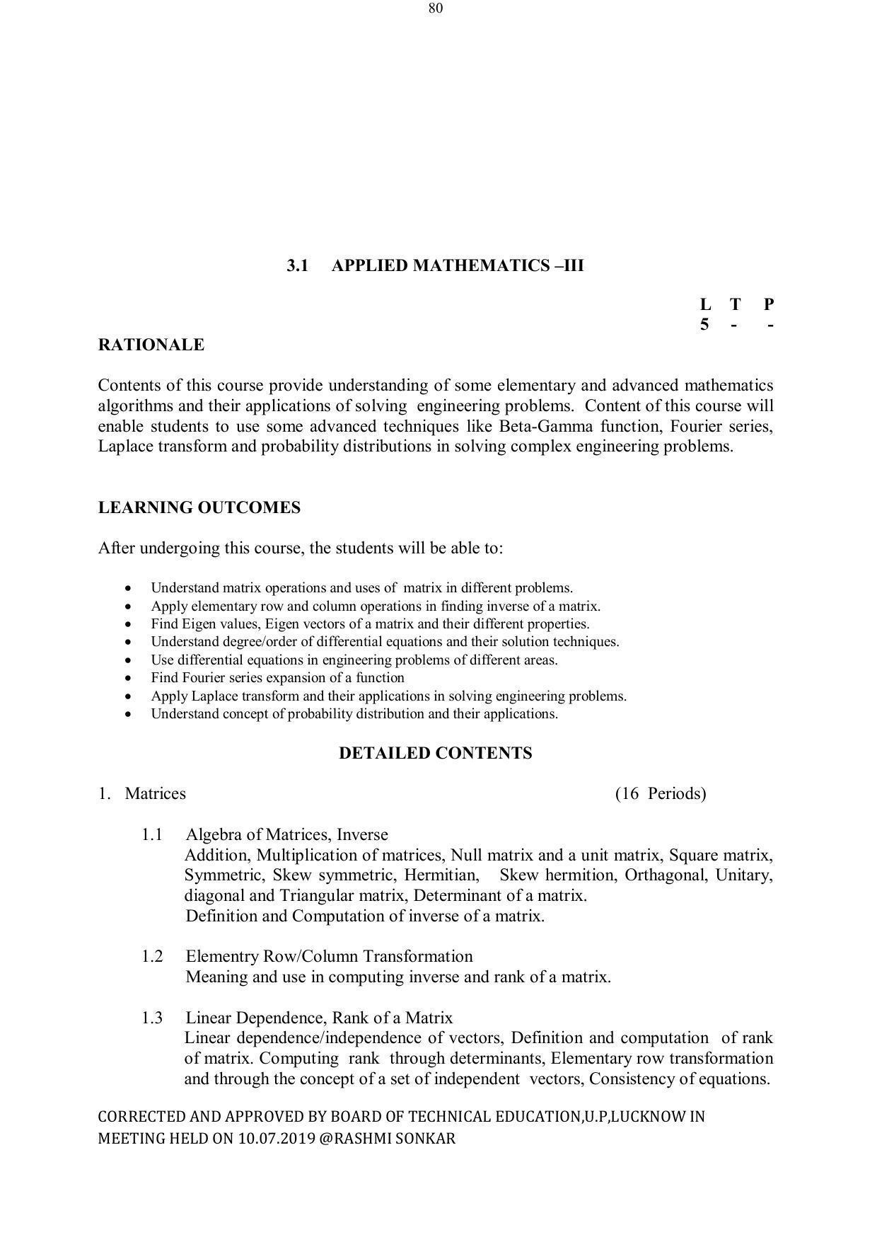 EFFECTIVE FROM JULY 2019-20 - SIX SEMESTER DIPLOMA COURSE IN ELECTRICAL ENGINEERING - Page 80