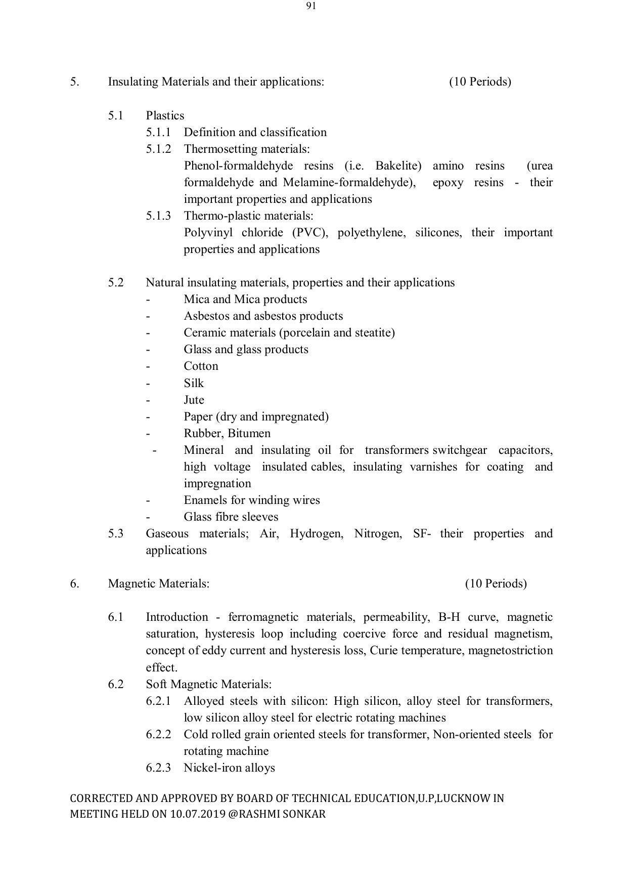 EFFECTIVE FROM JULY 2019-20 - SIX SEMESTER DIPLOMA COURSE IN ELECTRICAL ENGINEERING - Page 91