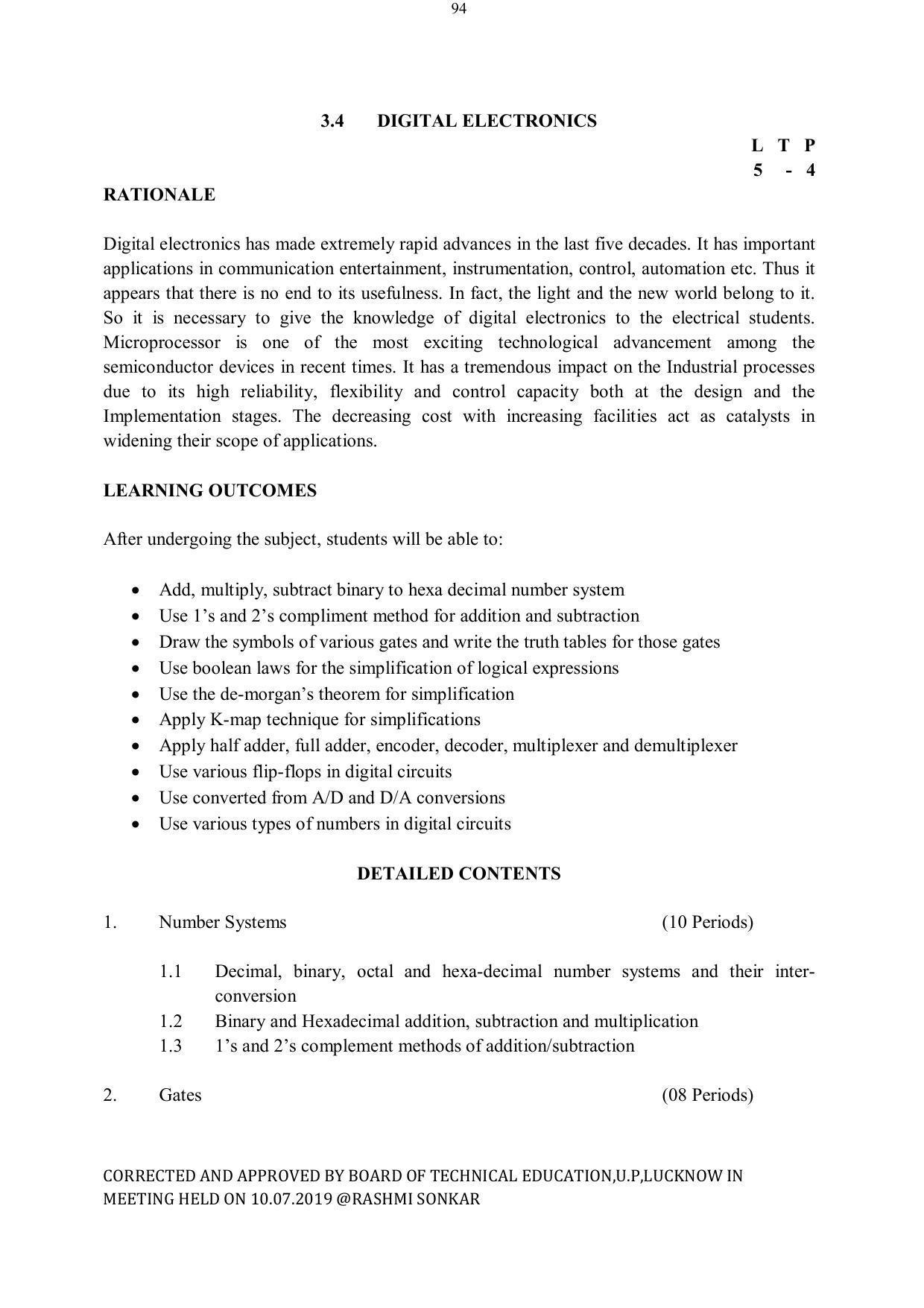 EFFECTIVE FROM JULY 2019-20 - SIX SEMESTER DIPLOMA COURSE IN ELECTRICAL ENGINEERING - Page 94