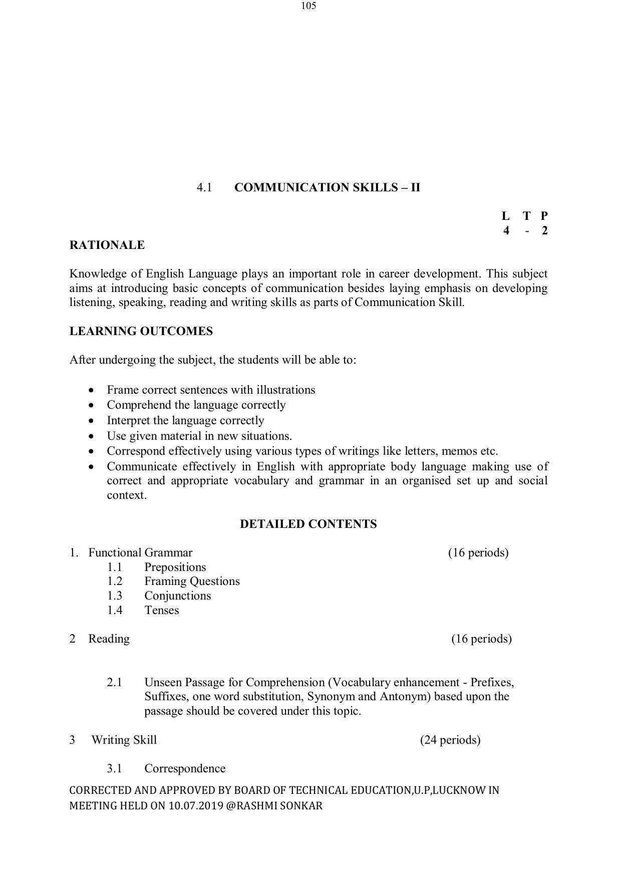 EFFECTIVE FROM JULY 2019-20 - SIX SEMESTER DIPLOMA COURSE IN ELECTRICAL ENGINEERING - Page 105