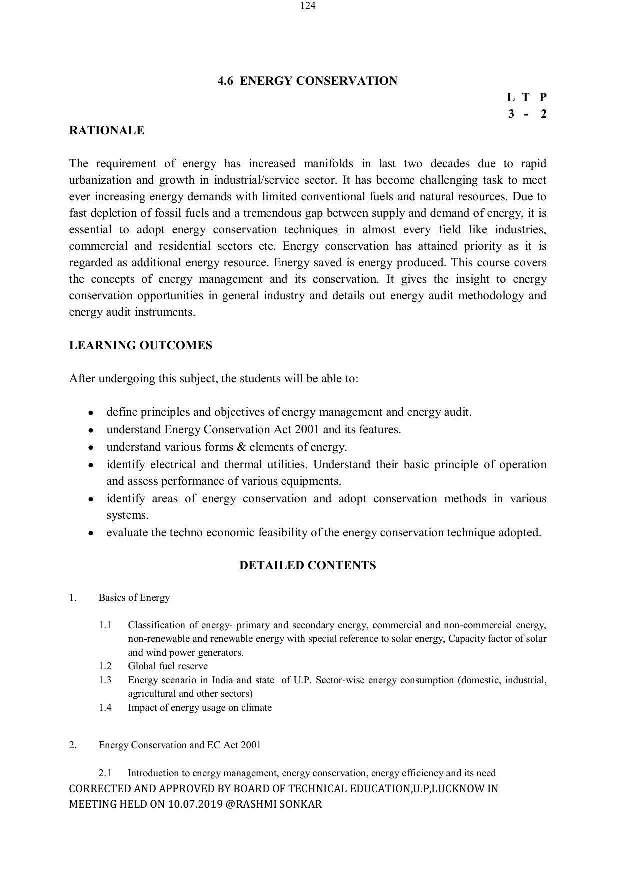 EFFECTIVE FROM JULY 2019-20 - SIX SEMESTER DIPLOMA COURSE IN ELECTRICAL ENGINEERING - Page 124