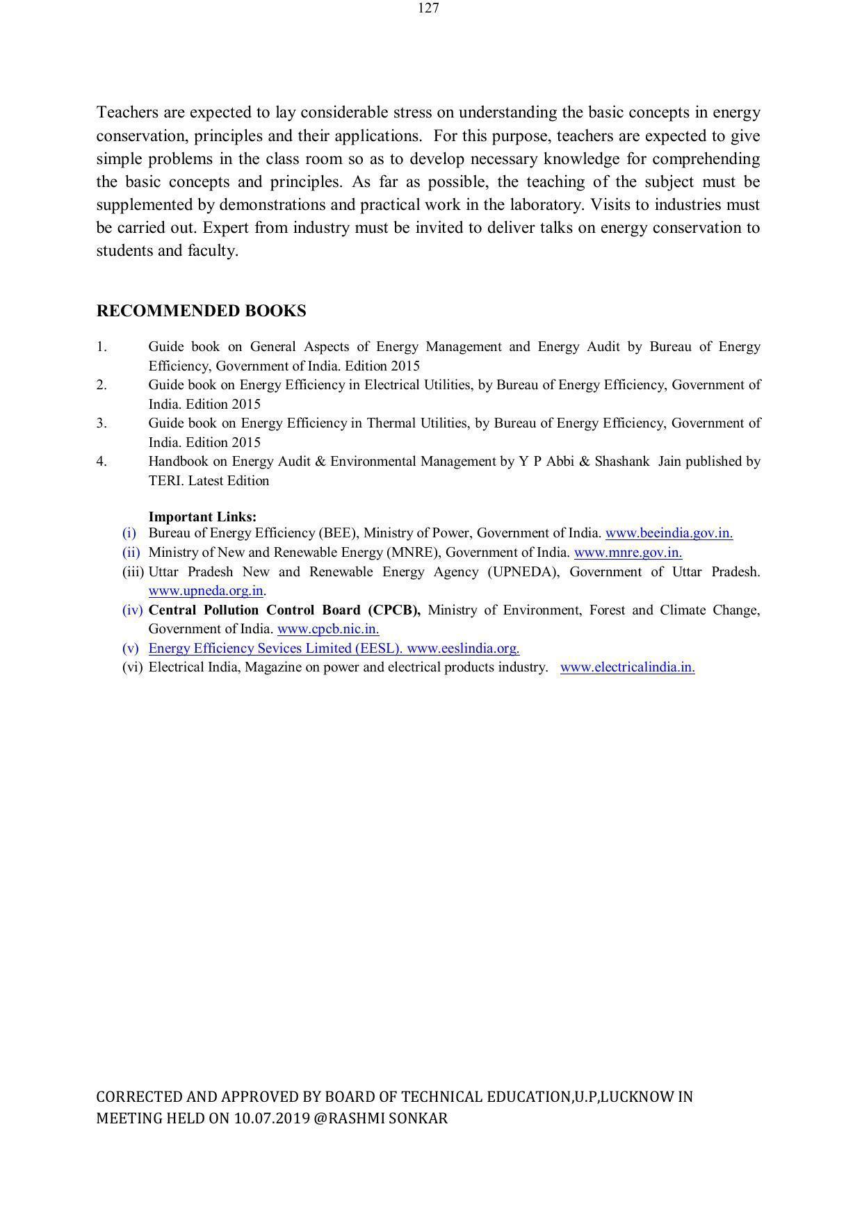 EFFECTIVE FROM JULY 2019-20 - SIX SEMESTER DIPLOMA COURSE IN ELECTRICAL ENGINEERING - Page 127