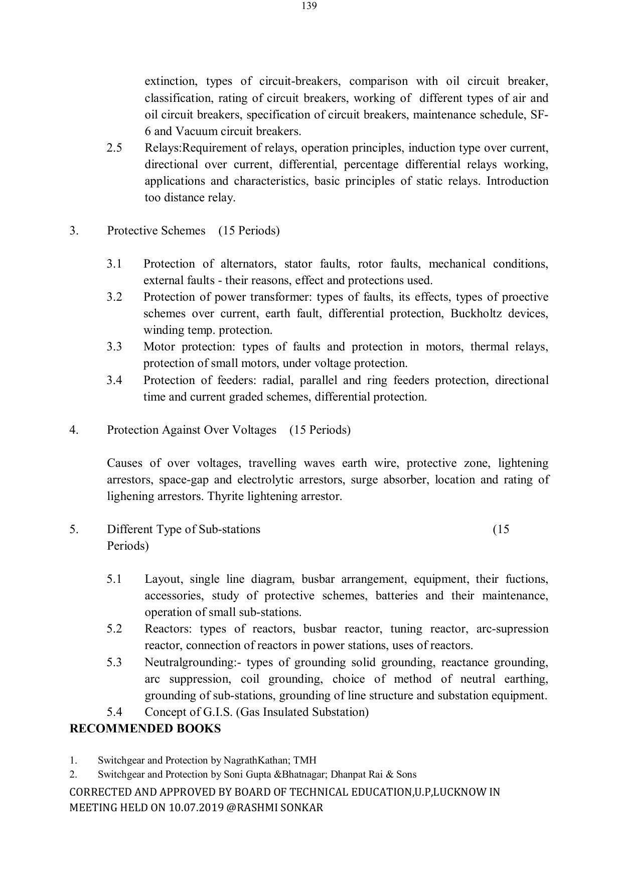 EFFECTIVE FROM JULY 2019-20 - SIX SEMESTER DIPLOMA COURSE IN ELECTRICAL ENGINEERING - Page 139