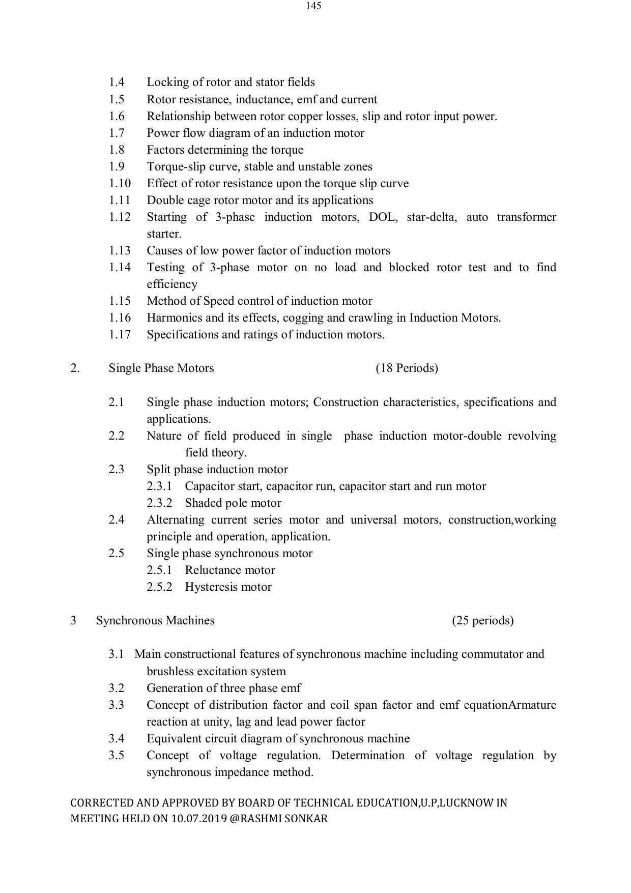EFFECTIVE FROM JULY 2019-20 - SIX SEMESTER DIPLOMA COURSE IN ELECTRICAL ENGINEERING - Page 145