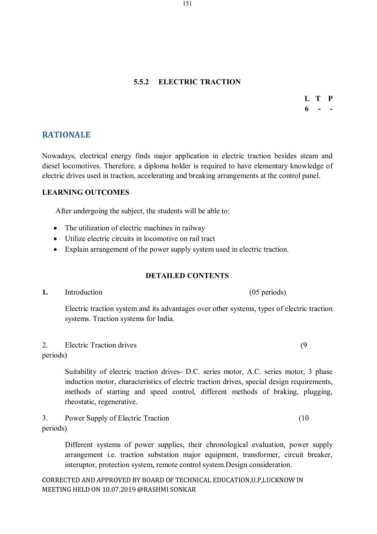 EFFECTIVE FROM JULY 2019-20 - SIX SEMESTER DIPLOMA COURSE IN ELECTRICAL ENGINEERING - Page 151